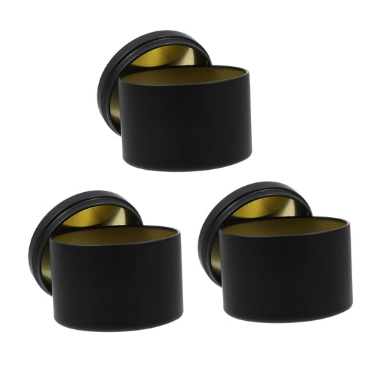 Veemoon 3pcs Round Iron Candle Holders Candle Tins for DIY for Home Decor Weddings and Special Occasions