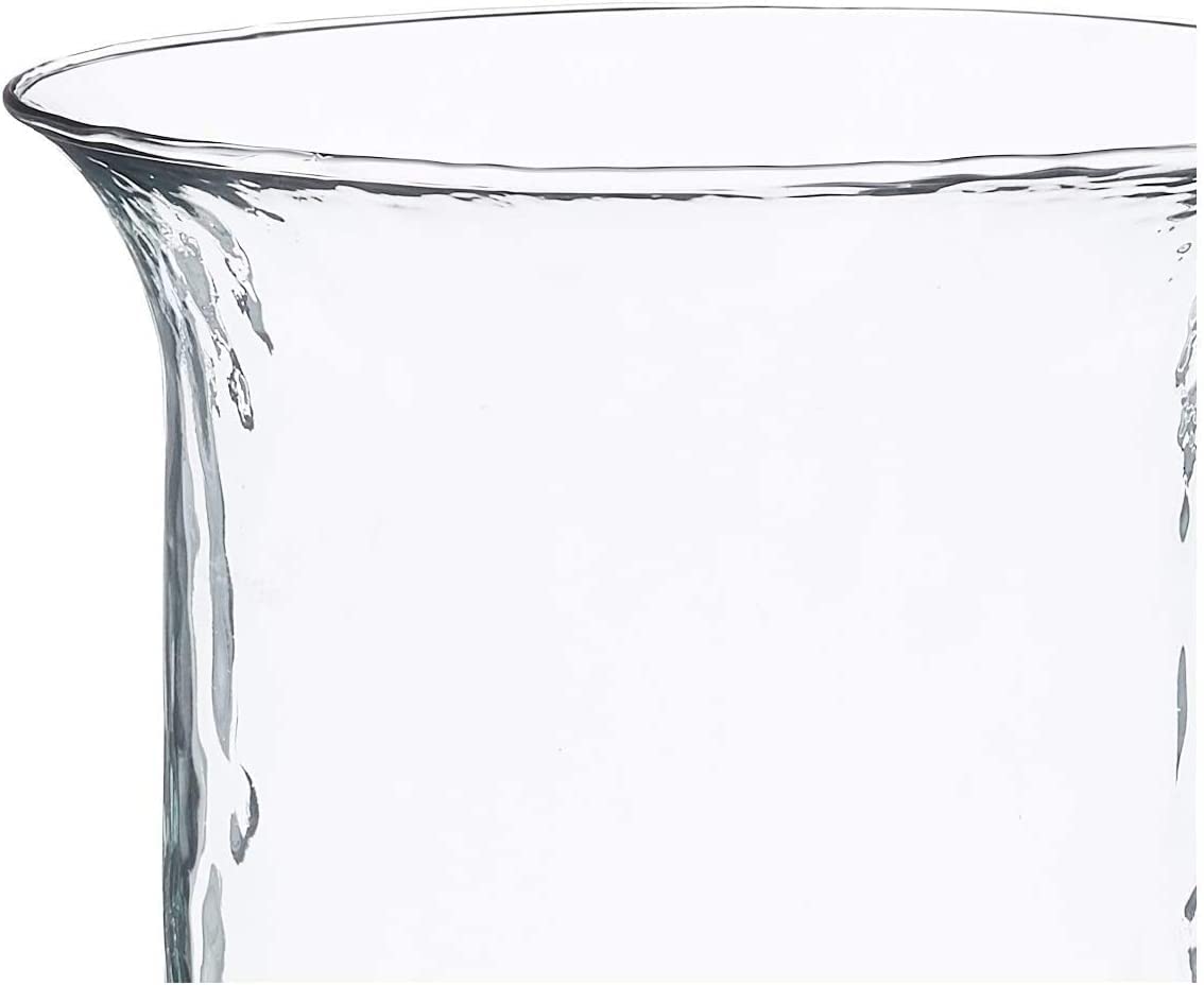 First of a Kind Small Glass Hurricane Pillar Candle Holder with Rustic Metal Insert, Perfect as a Centerpiece