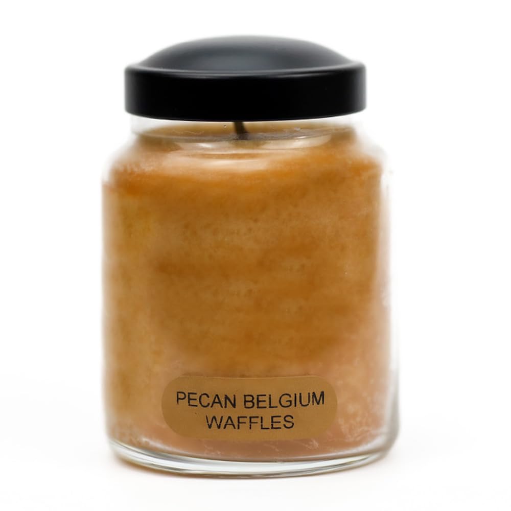 A Cheerful Giver - Pecan Belgium Waffles Baby Scented Glass Jar Candle (6oz) with Lid & True to Life Fragrance Made in USA