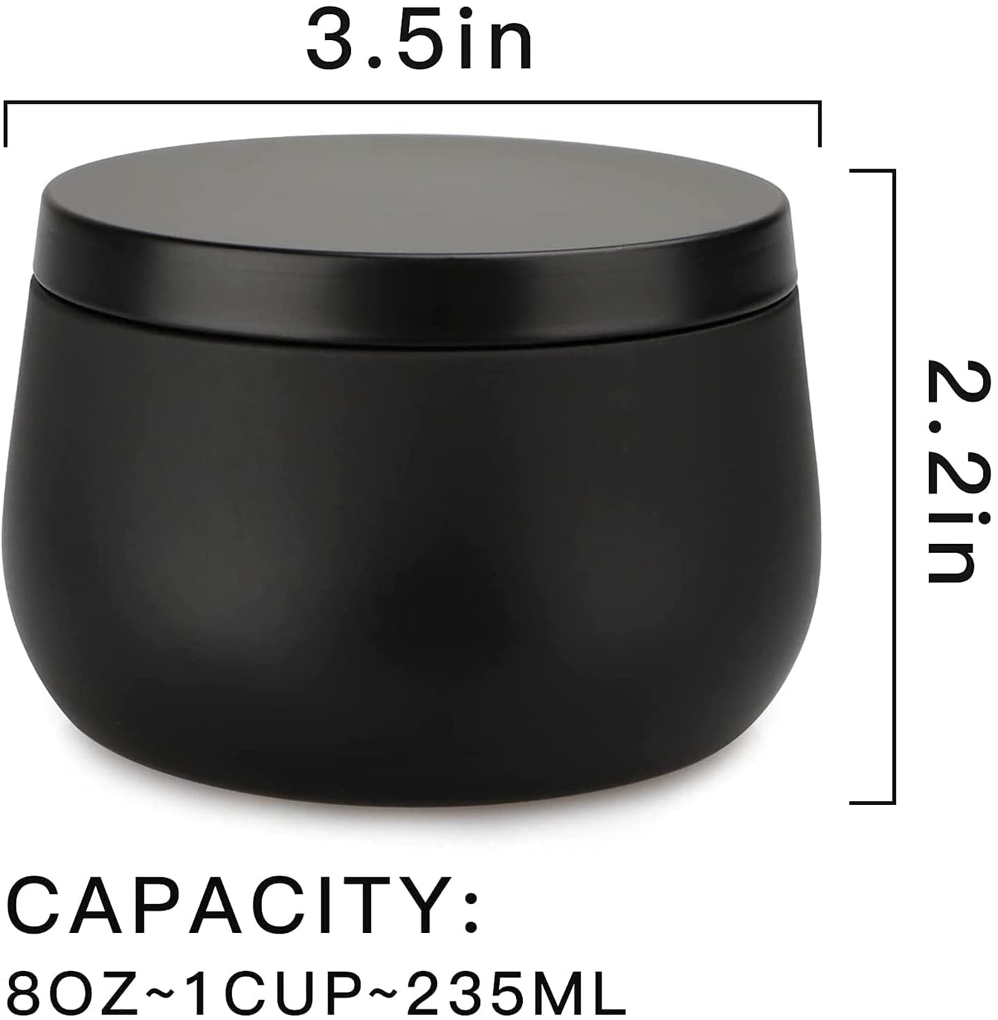 8oz Candle Tins 24 Pieces,Candle Jars Candle Containers with Lids, 8 oz, for Candles Making, Arts & Crafts, Storage, and Gifts (BLACK 12PCS+GOLD 12PCS)