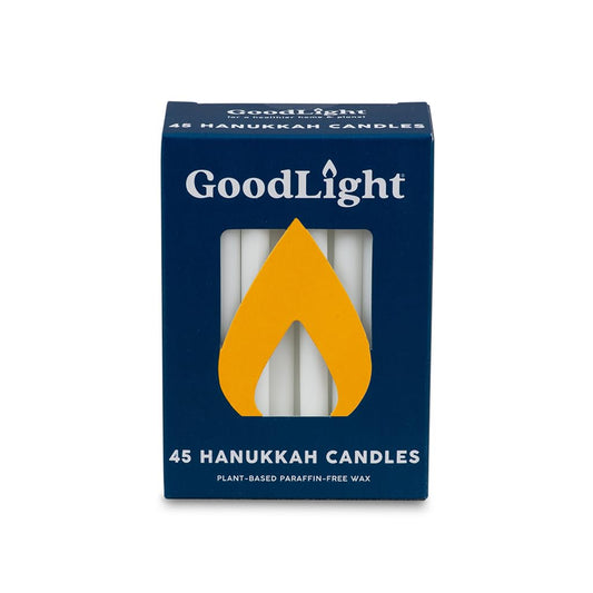 GoodLight Hanukkah (Chanukah) Candles | 45 Minute Burn Time | Dripless Paraffin Free Menorah Candles (45 Count)