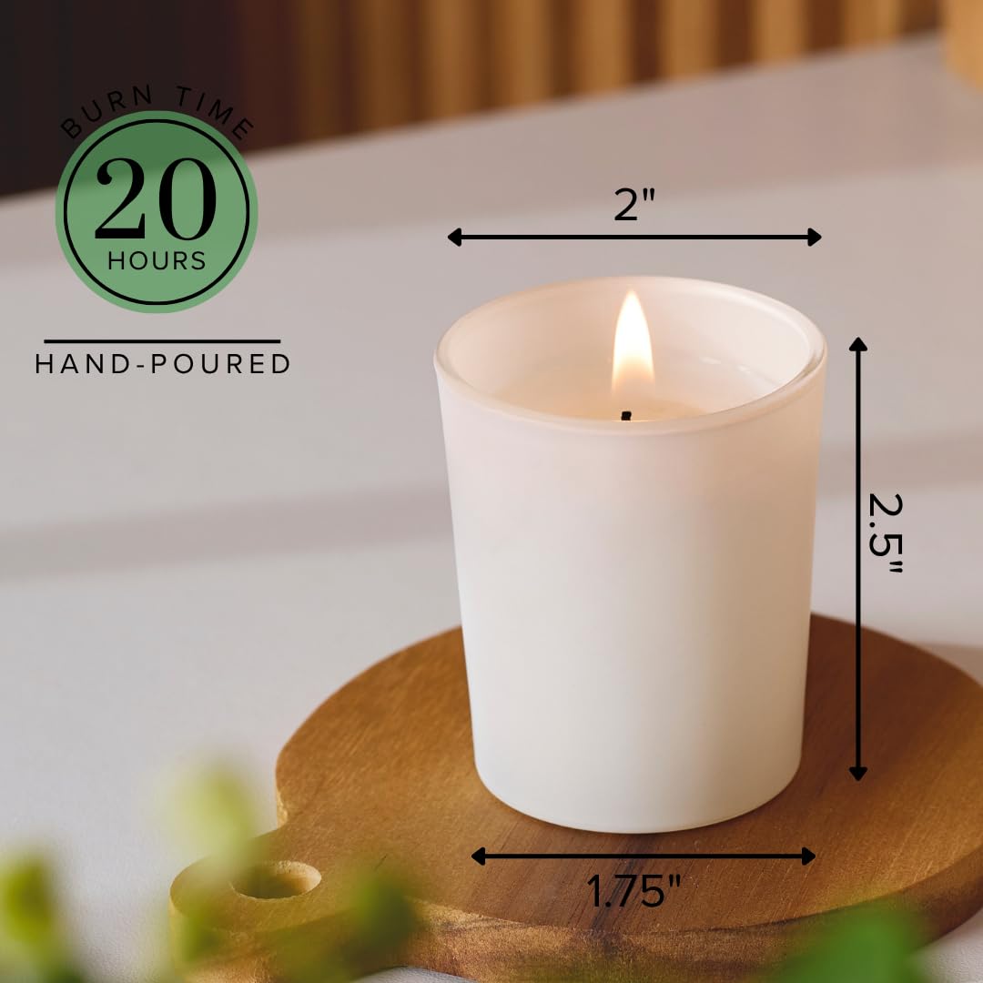 Simply Soson Scented Votive Candles, Bulk Set of 24 White Sage Small Candles Bulk, Votive Candles Scented in Glass, 10 Hours Burn, for Wedding, Birthday, Holiday Christmas & Home Decoration