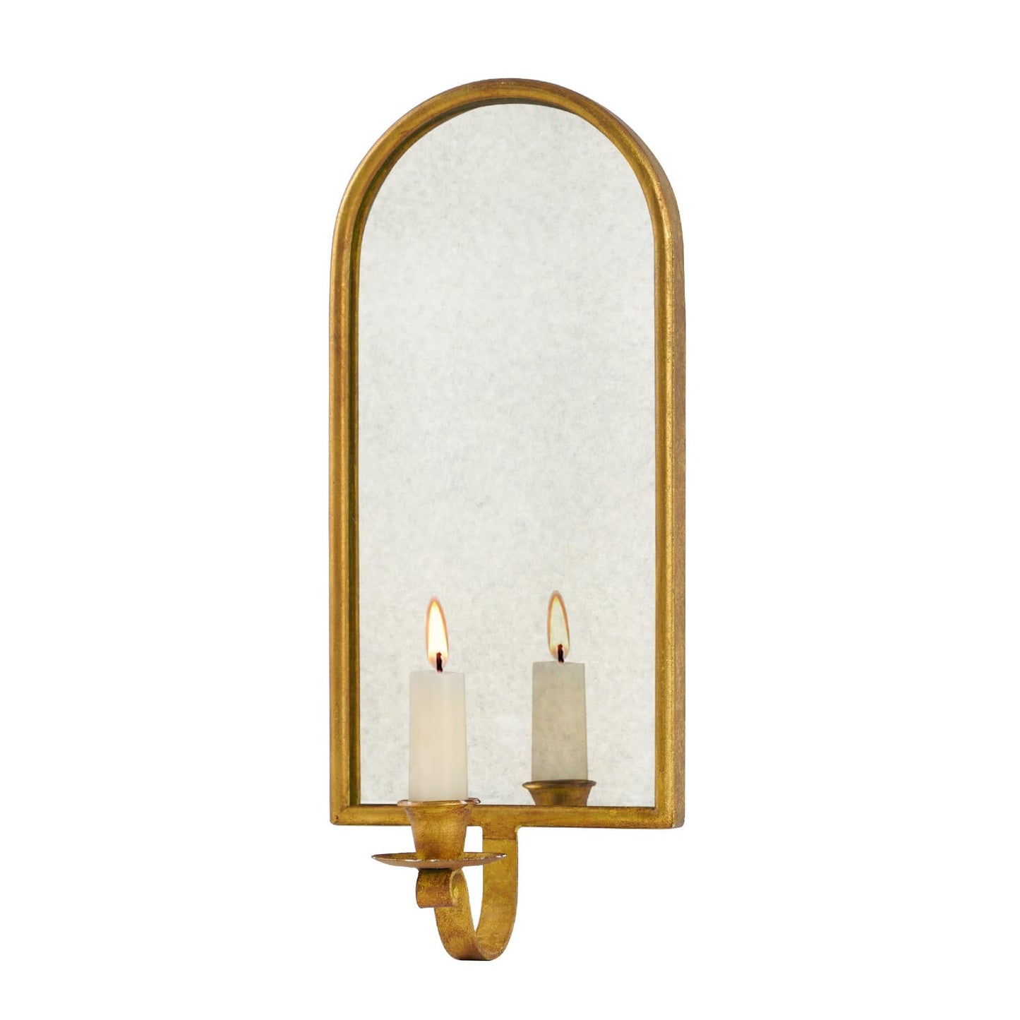 NIKKY HOME Gold Mirrored Wall Candle Holder, Antique Taper Sconce