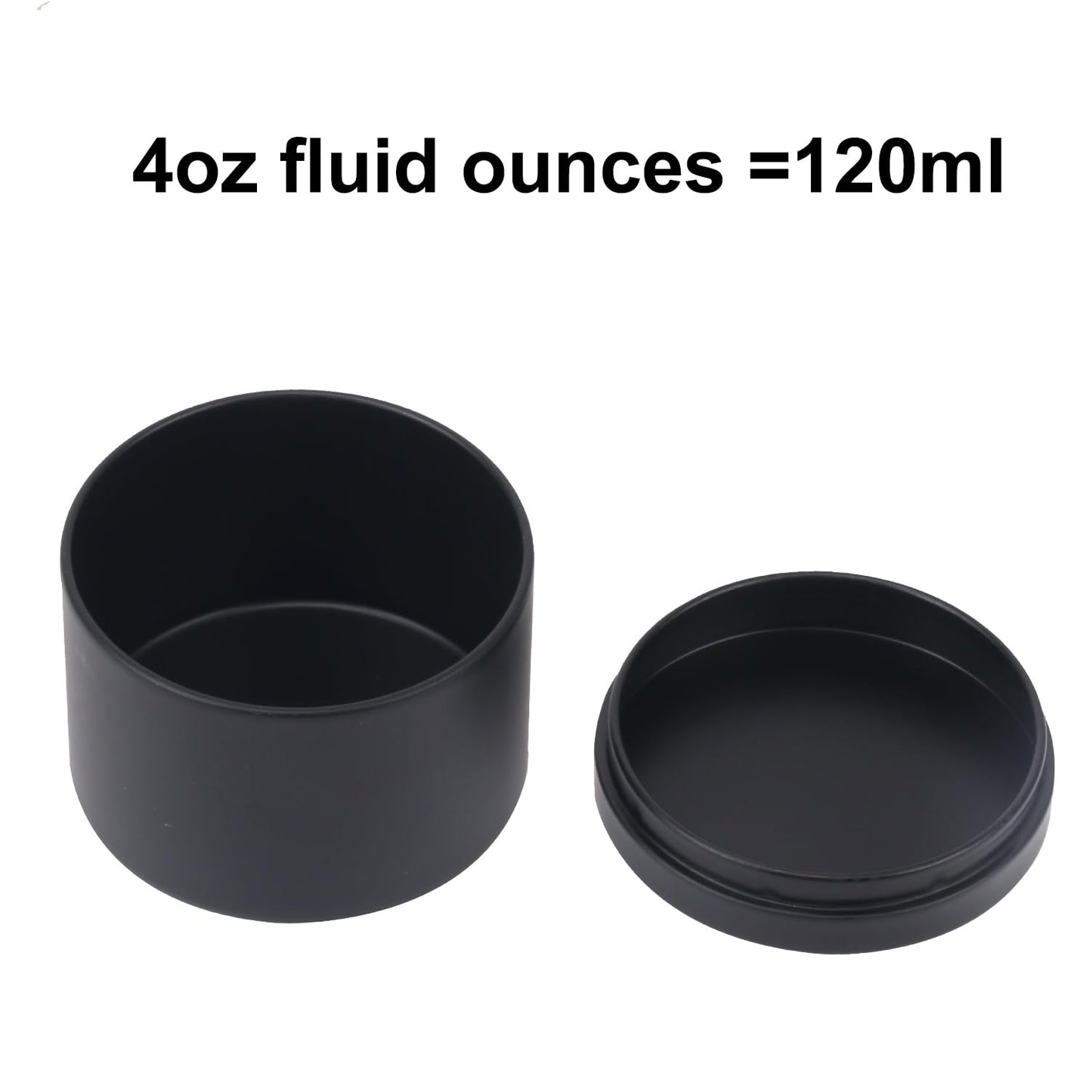 Biugaaufai 48 Pack 4 oz Black Metal Candle Tins with Lids, Round Bulk Metal Candle Jar, Matte Finish, for DIY Candle Making and Storage