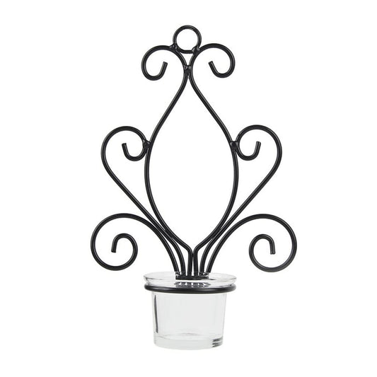 UNNS Candlestick Holder Nordic Glass Wall Hanging Candle Holder Black Halloween Candle Holder Suitable for Porch Living Room Corridor Dining Room Candle Holders (Color : A)