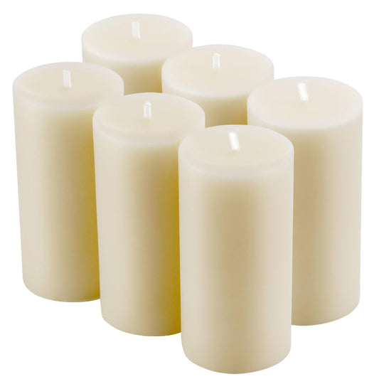 Natural Beeswax Pillar Candle 2x4 inch in Bulk, Smokeless and Long Lasting (22-27 Hours) Pure Beeswax Candle, Natural Unscented, 6 Pack - Off White