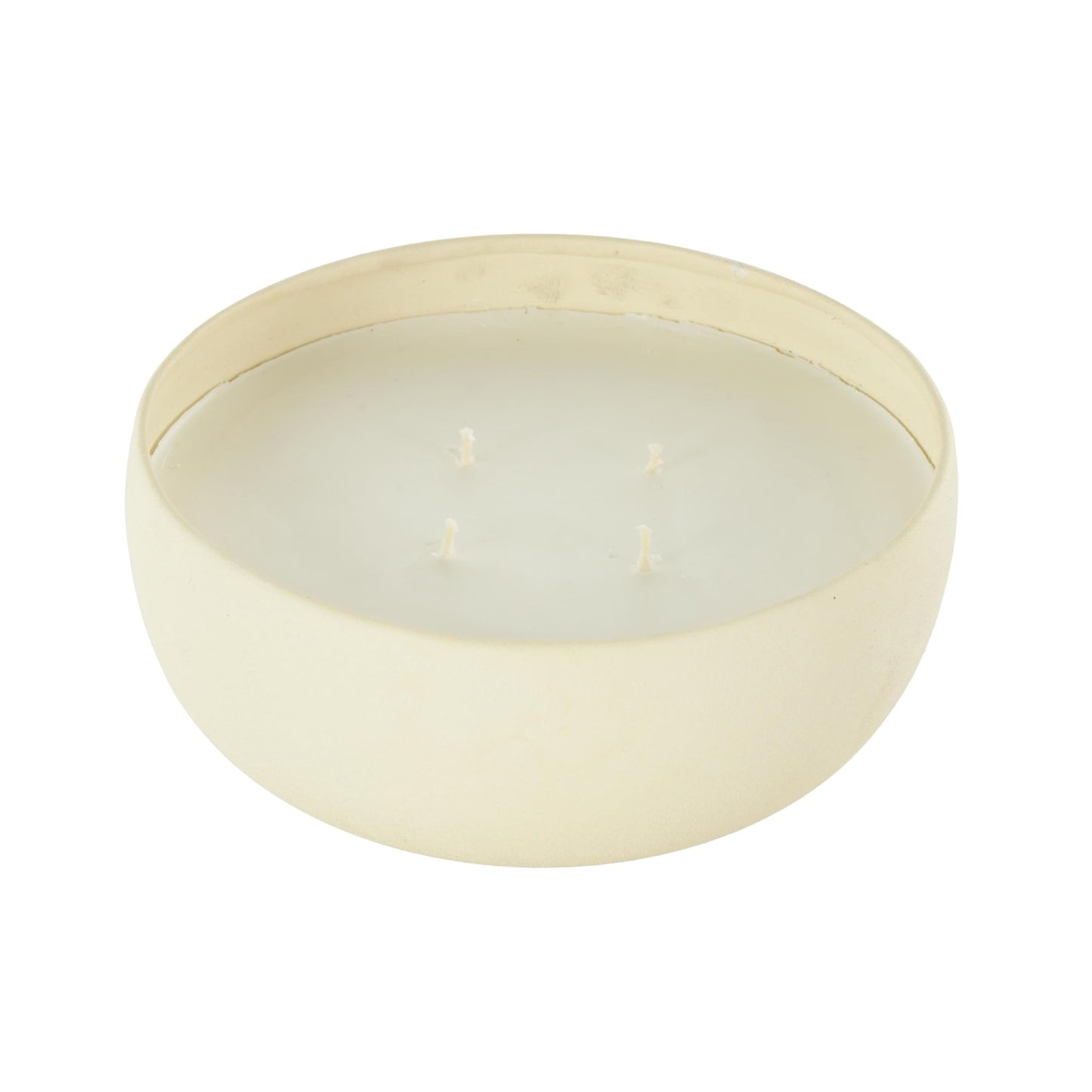 Deco 79 Metal Decorative Candle Floral Paradise Scented Textured 34oz 4 Wick Aromatherapy Candle with White Wax, Wax Aromatherapy Candle 7" x 7" x 3", Cream