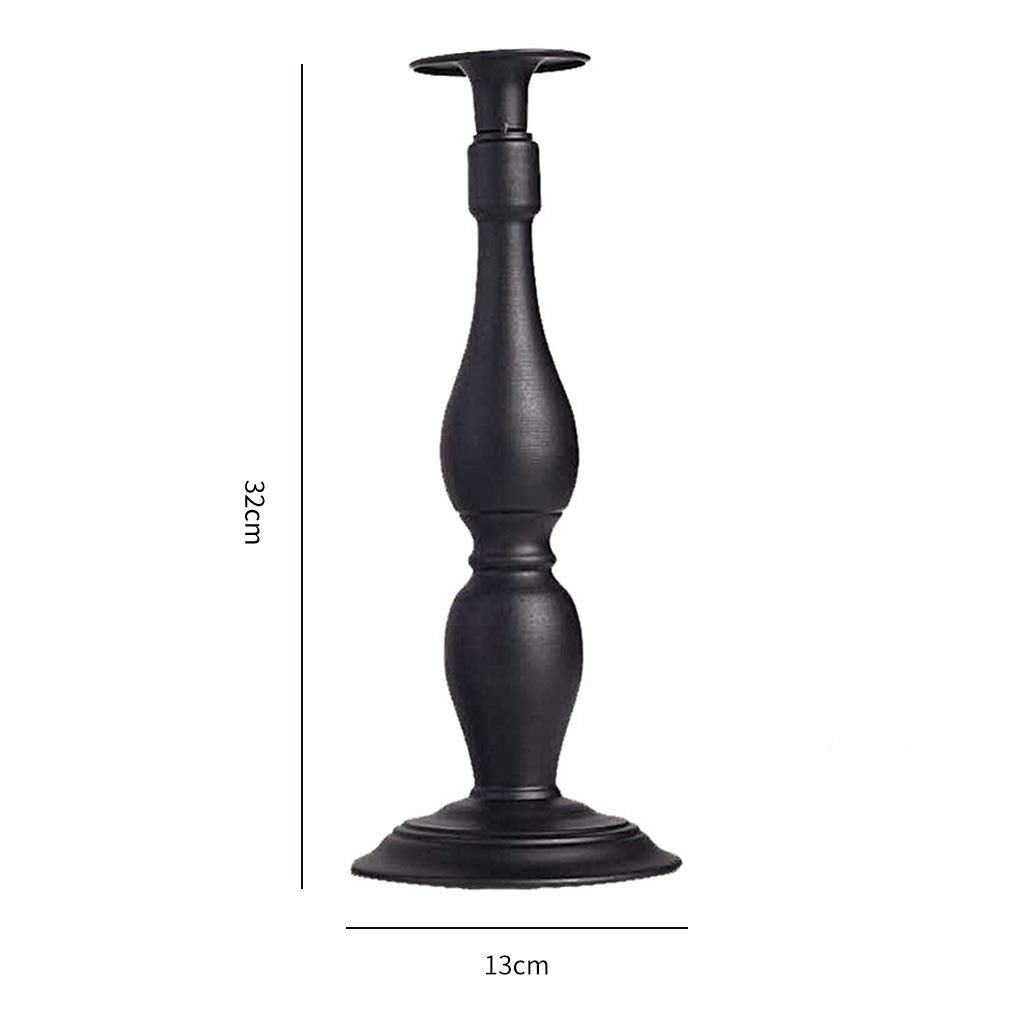 XILIN-1987 Candle Holderss European Classical Candle Holder Black and White Single Head Candlestick Court Wrought Iron Home Furnishings Decorative Candlestick (Color : A)