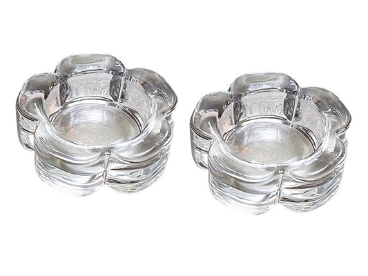 DDRAUY 2 Pcsc Glass Tealight Candle Holder Glass Votive Candle Holder Chunky Glass Candle Holder for Wedding Party and Home Decor, Clear