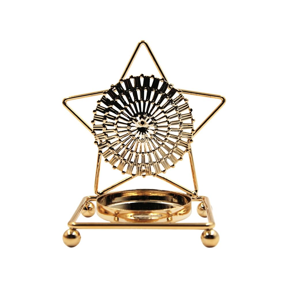 Candlestick Holders Gold Star and Moon Candlestick Electroplating Tea Candle Holder Home Living Room Decoration Candle Holders (Color : 1)