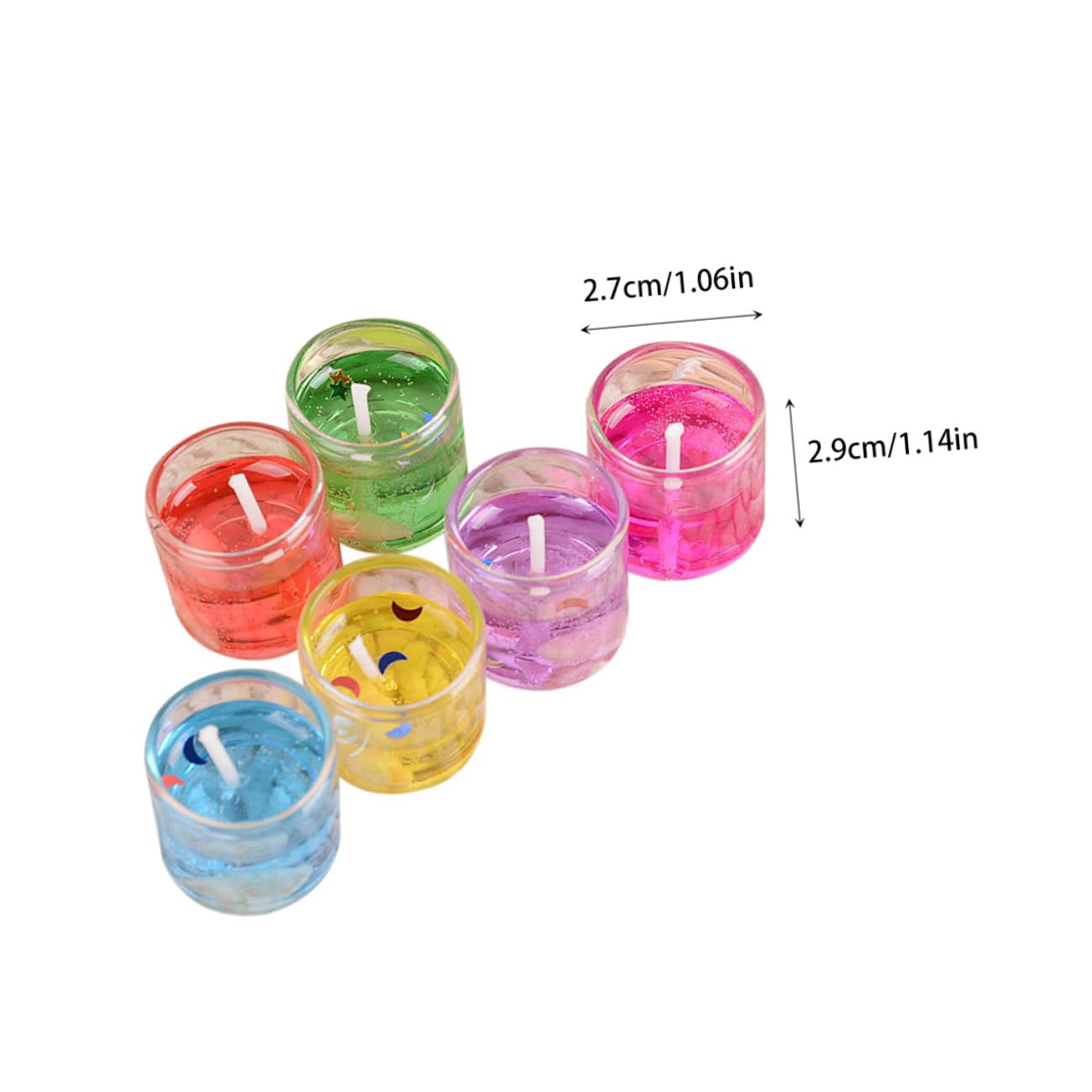 TOVINANNA 6pcs Romantic Gel Wax Candles for Valentine's Day Candlelight Dinner Portable and Evenly Burning Heart-Shaped Votive Candles for Birthdays