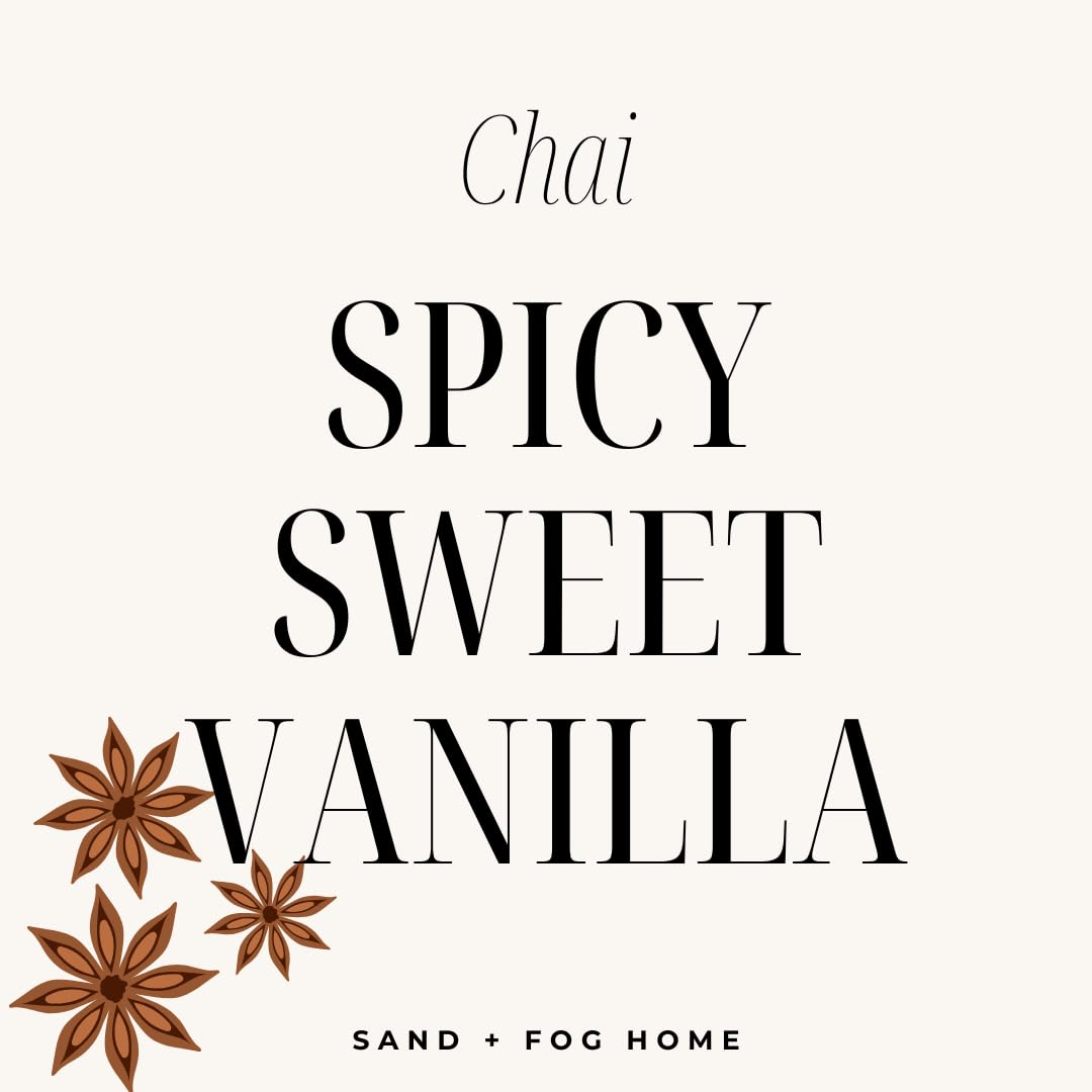 Sand + Fog Scented Candle - Chai - Additional Scents and Sizes – 100% Cotton Lead-Free Wick - Luxury Air Freshening Jar Candles - Perfect Home Décor for Your Cocktail Table – 34 oz
