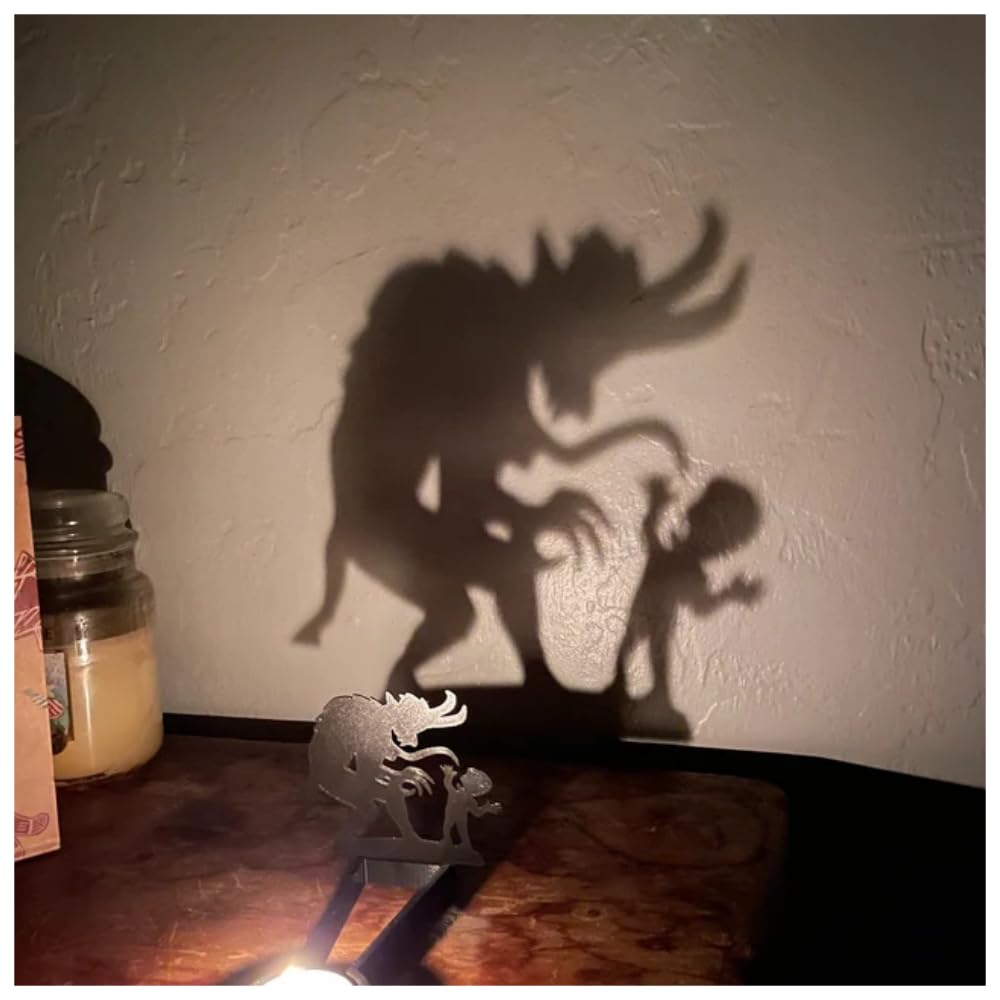 vrsquer Halloween Funny Shadow Stand Candle Holder Table Décor Candle Jars with Witch Skeleton Bat Monster Wolf Cat Pumpkin Table Centerpieces 1pc (color1)