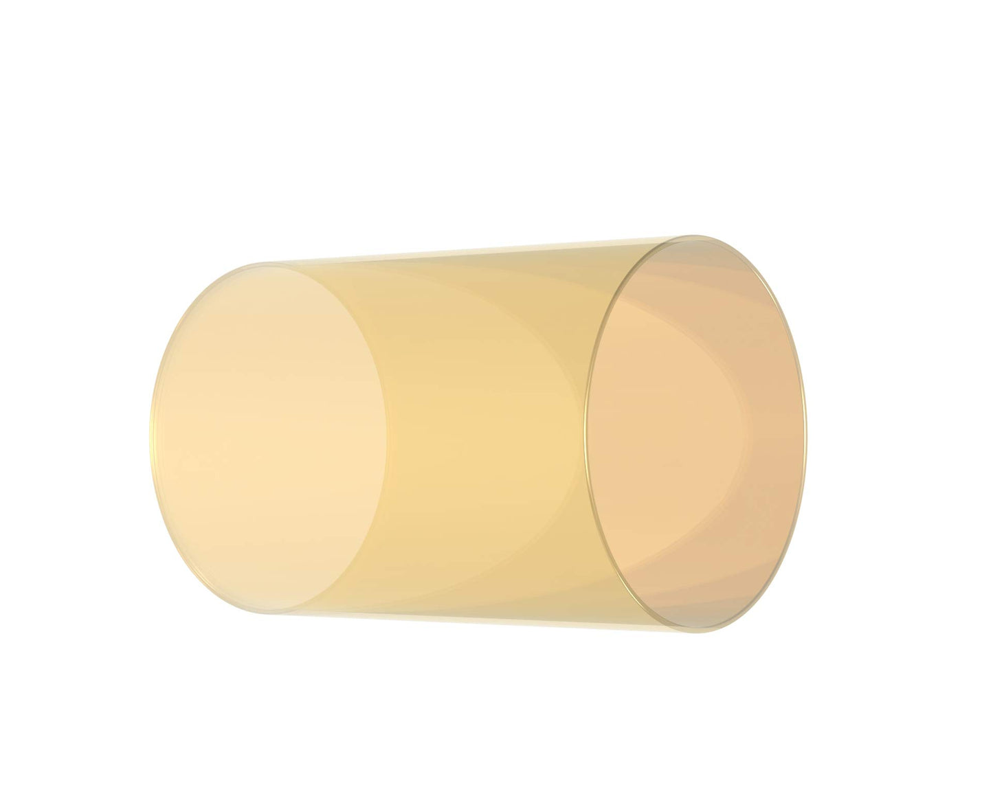 KETE LED Colored Glass Cylinder Candle Holder Bottomless Borosilicate Glass Globe Lamp Shade Replacement (AMBER,2.5x4)
