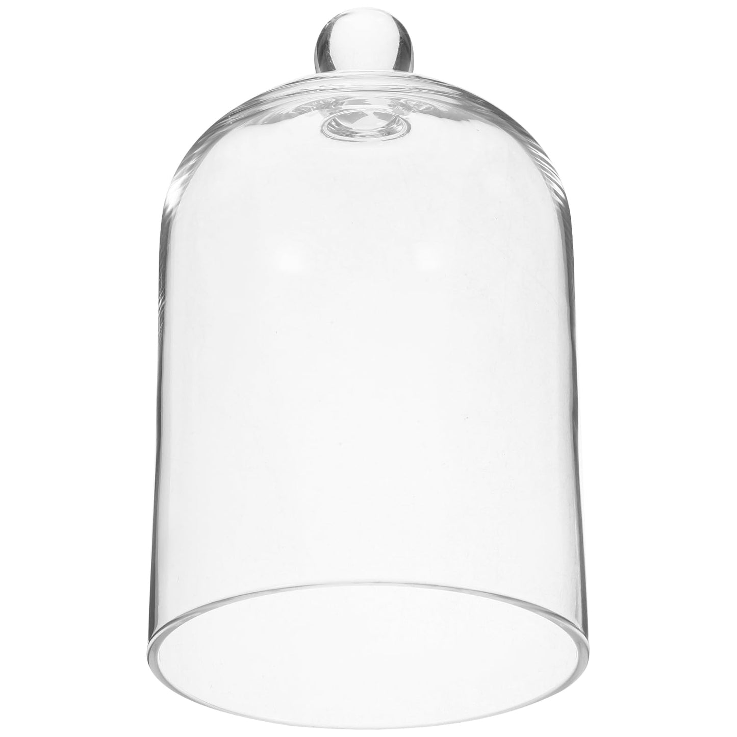 POPETPOP Glass Cloche Dome Bell Jar Display Case 9"" Clear Glass – Space-Saving for Shelf or Desk Display – for Plants, Collectible Figures, Candle Decor, Terrariums