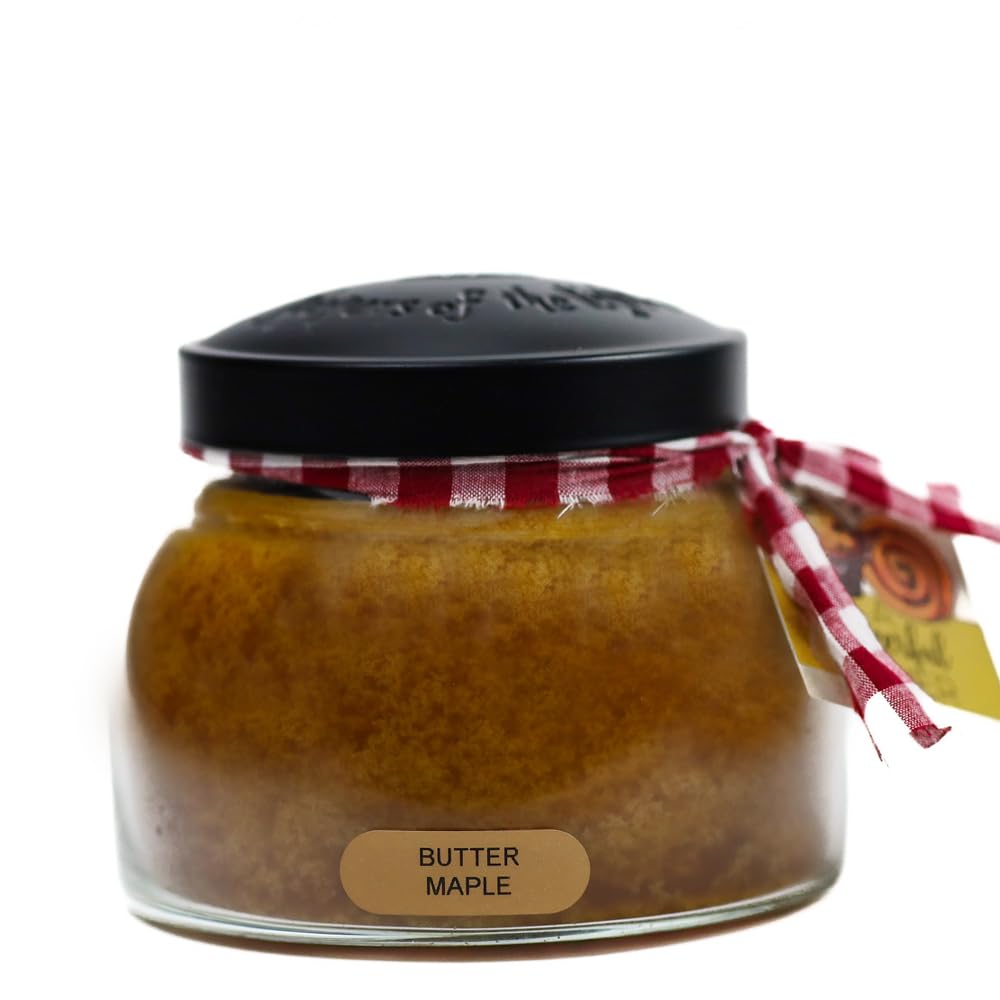 A Cheerful Giver - Butter Maple Mama Scented Glass Jar Candle (22oz) with Lid & True to Life Fragrance Made in USA
