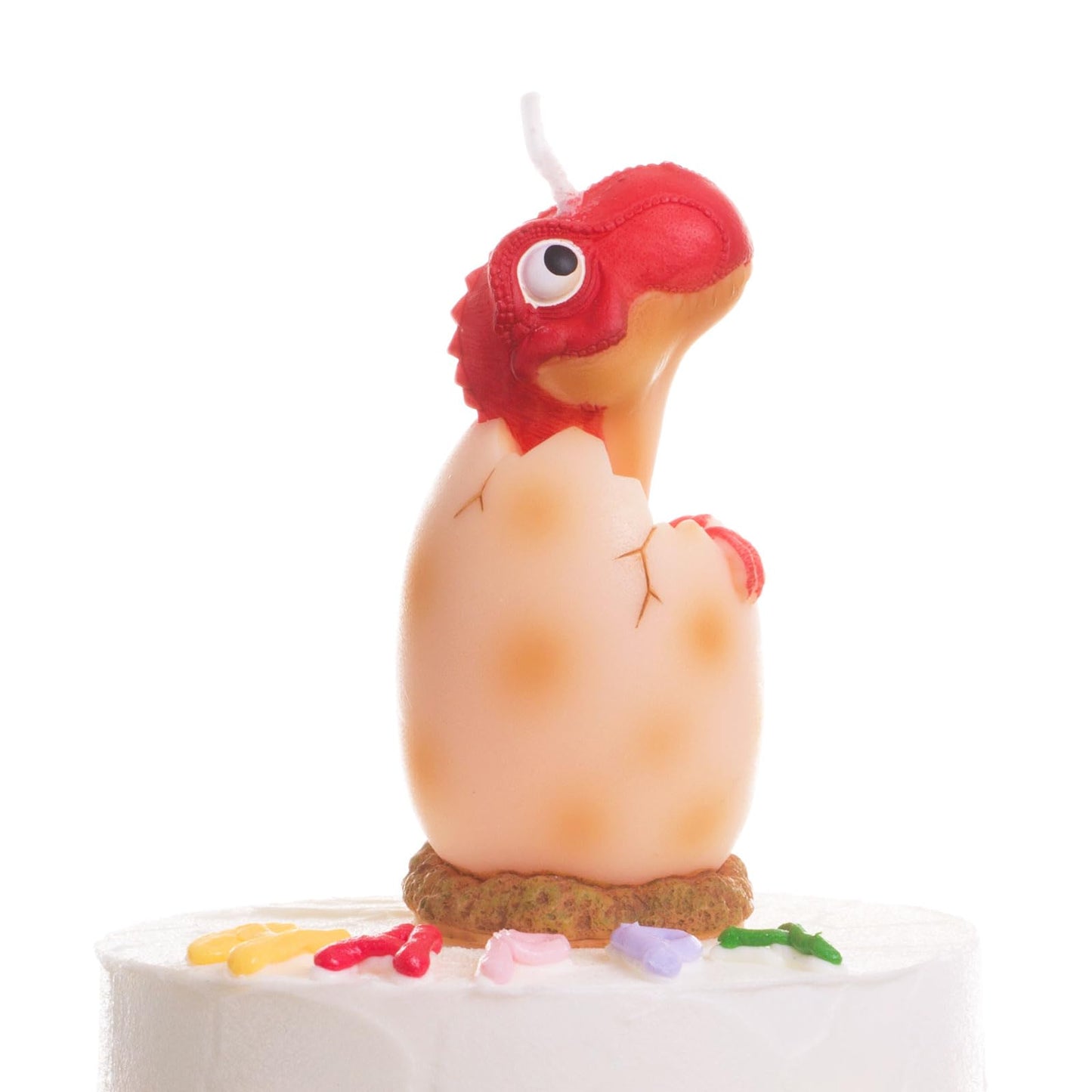 Mesiiloly Large Dinosaur Birthday Candle - Red Dinosaur Cake Topper Candles for Kids, 3.6 inches, Fun Dino Birthday Party Decoration