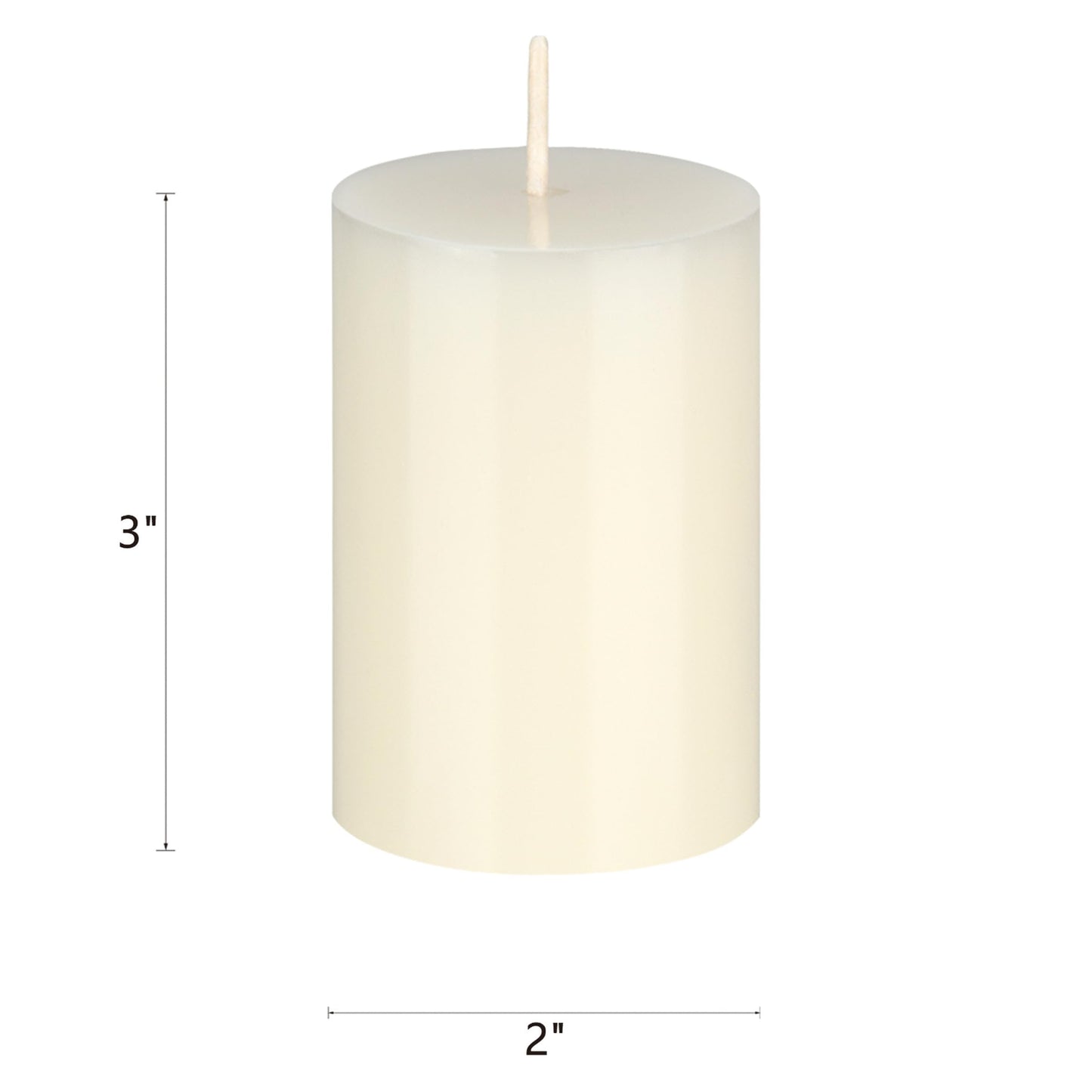 Mega Candles 3 pcs Unscented Solid Ivory Pillar Candles, Hand Poured Premium Wax Candle 2 Inch x 3 Inch, Home Décor, Spas, Weddings, Occasions, Party, Centerpieces, Holidays, Vigils, Prayers