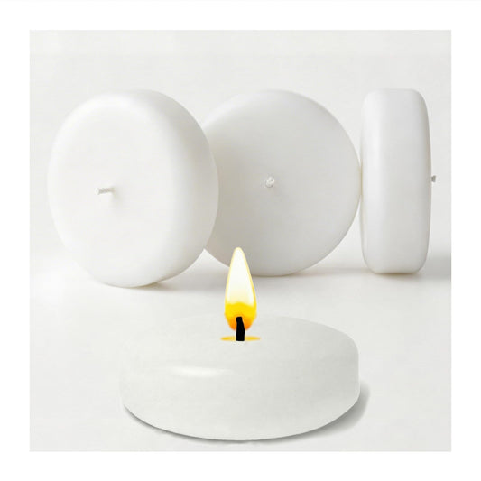 Yinsenda 12 Pack White Floating Candles - 3 Inch Unscented Round Candles, 7-9 Hrs Long Burning for Cylinder Vases, Wedding Centerpieces, Parties & Bath Décor