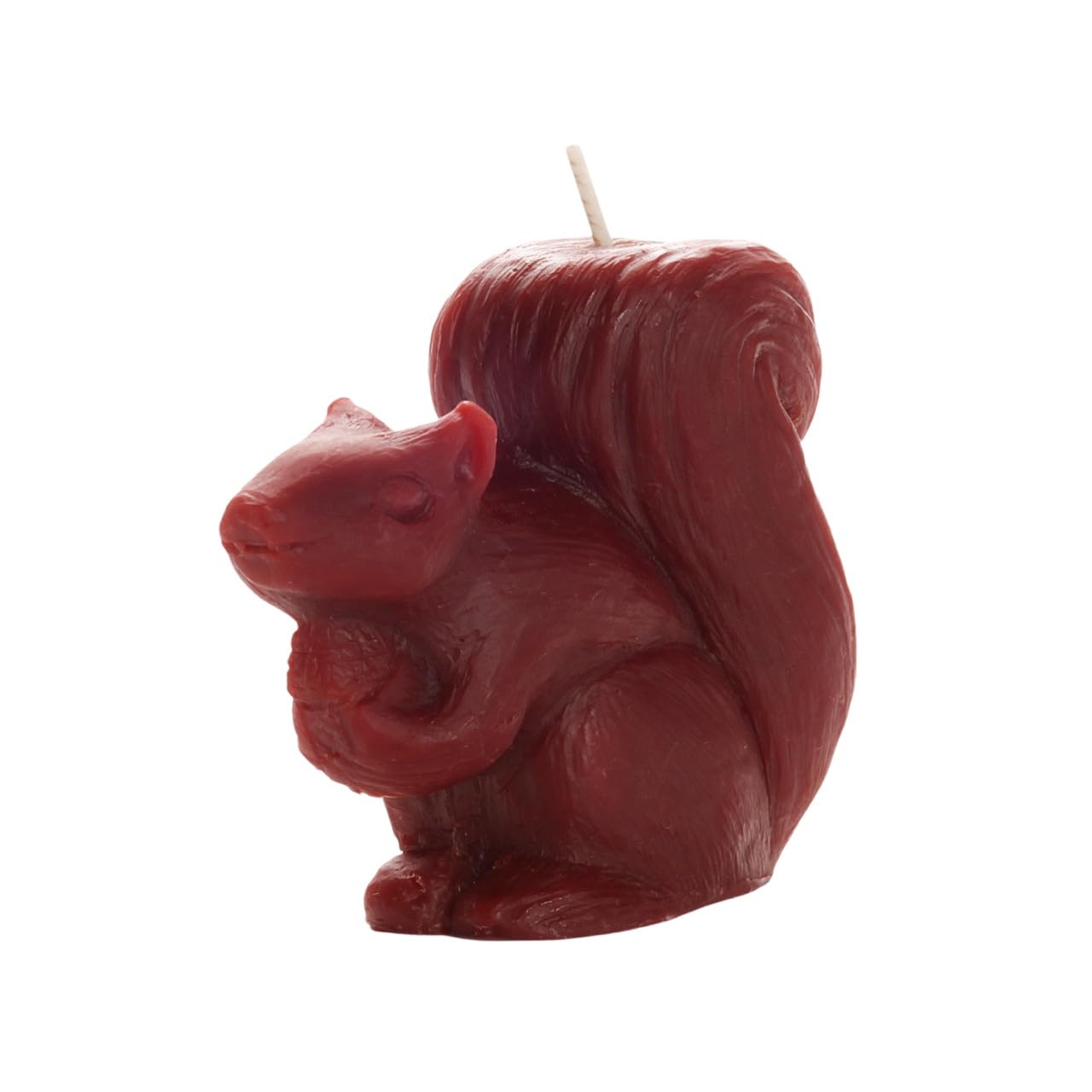 Big Dipper Wax Works Beeswax Squirrel Candle – Handcrafted 100% Pure Beeswax, Chestnut Brown Woodland Décor, Unscented, 24-Hour Clean Burn, Eco-Friendly Fall Animal Gift, 4" x 3.25"