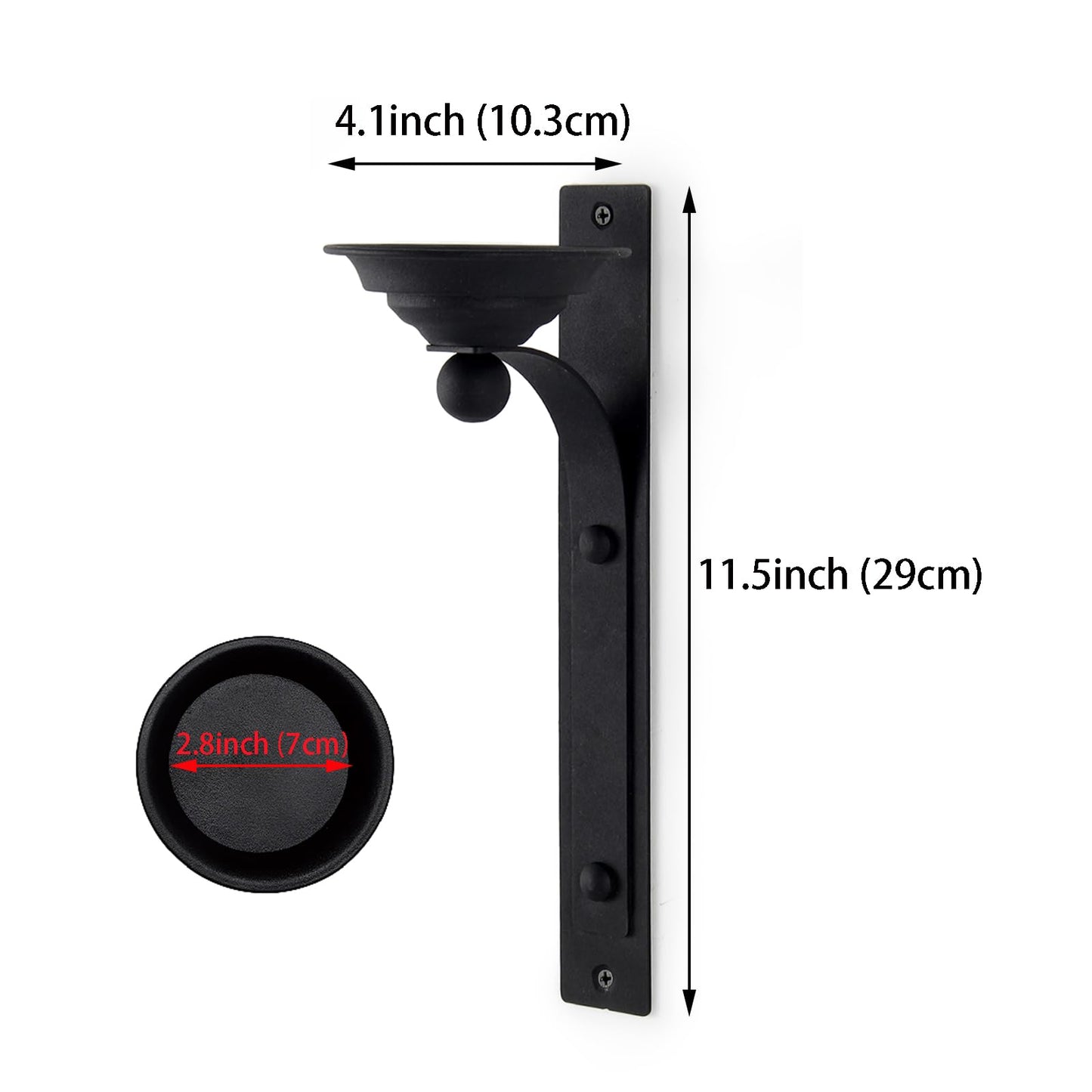 Aimto Industrial Retro Style Wall Sconce Candle Holder Metal Hanging Wall Decorations for Home,Living Room, Bathroom, Dining Room, Set of 2（Black