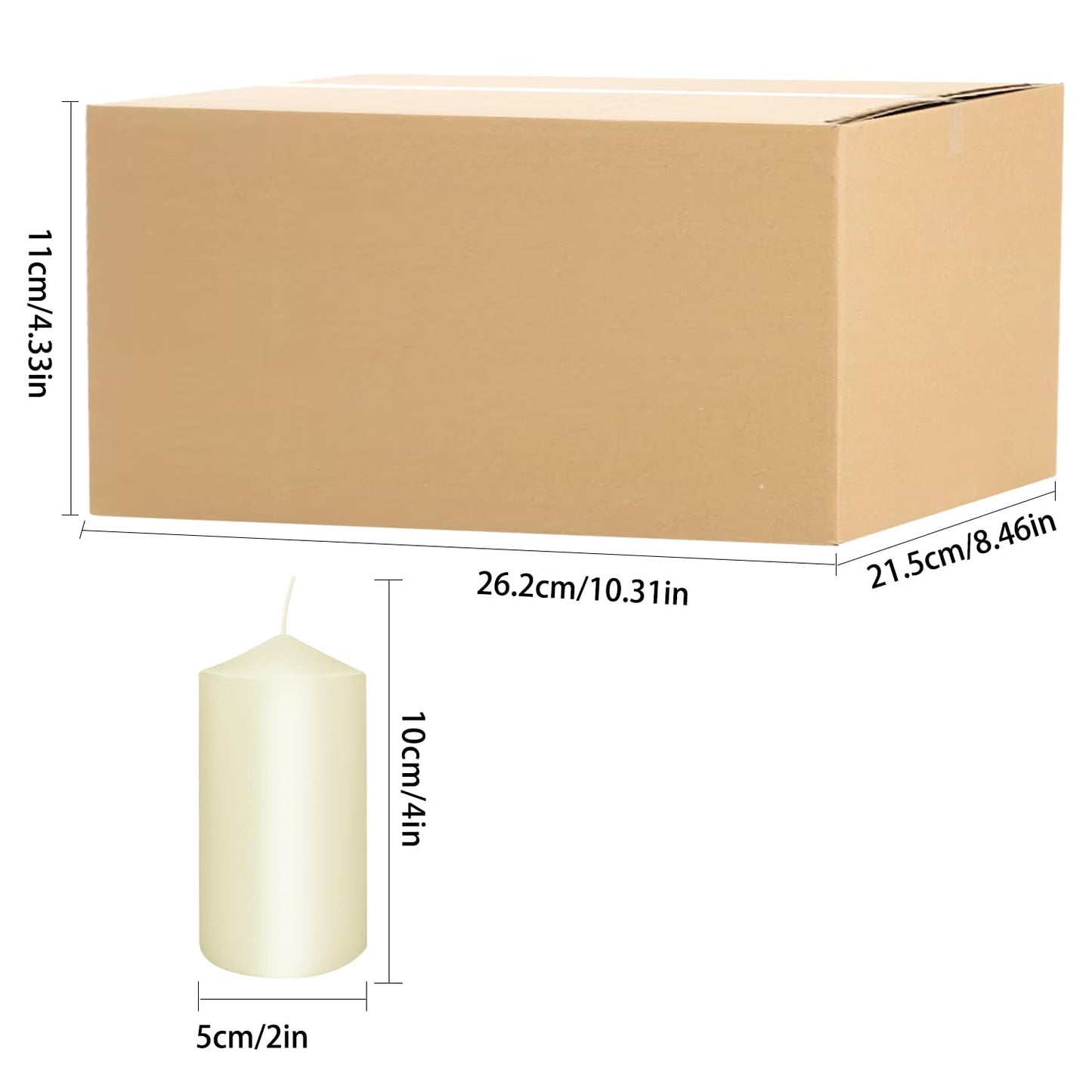 Set of 20 Ivory Pillar Candles,Dripless and Smokeless Dinner Candle, 2x4” Pillar Candles for Parties Weddings,Spa,Home Décor,Parties and Special Occasions.
