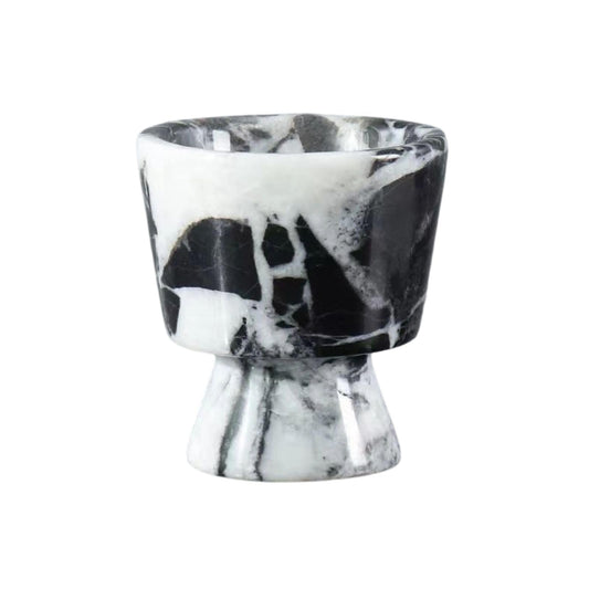 Marble Candle Holder 3’’ Black-White Scented Container Reusable for Home Decor, Meditation, Party or Dining Table Centerpiece