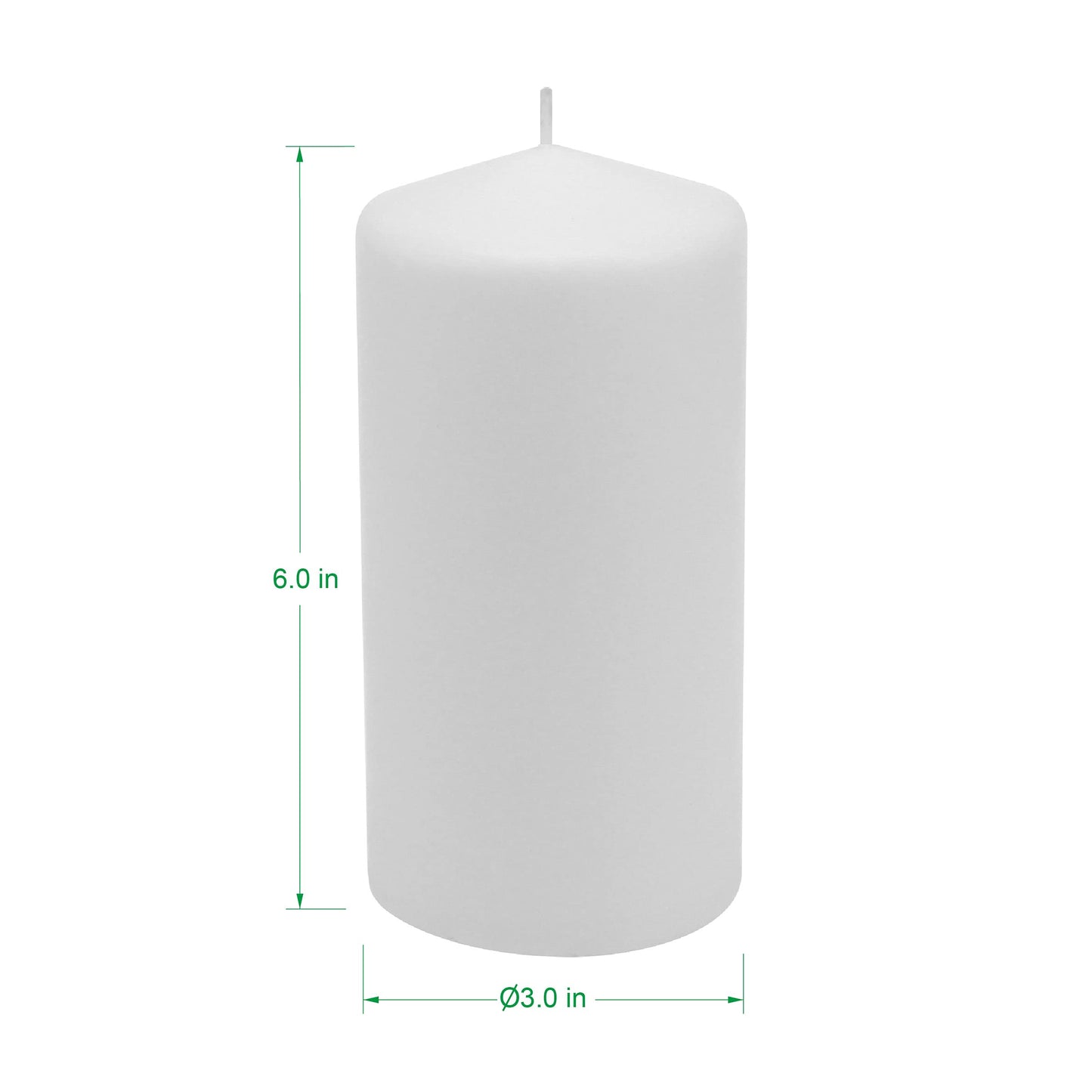 Stonebriar Unscented White Tall Pillar Candles, 65 Hour Burning Candle Pillars, Perfect for Decor, Weddings, Emergencies 3" X 6", 6 count