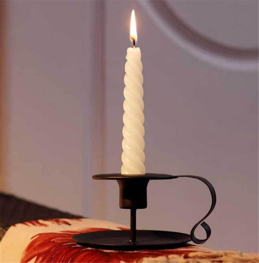 2PCS/Lot Taper Candlesticker Holder Vintage Iron Candlestick Holders Set of 2 - Matte Black Taper Candle Holders for Wedding, Christmas, Table Decor, Rustic Cup Type Candle Stand for Desk & Home Decor