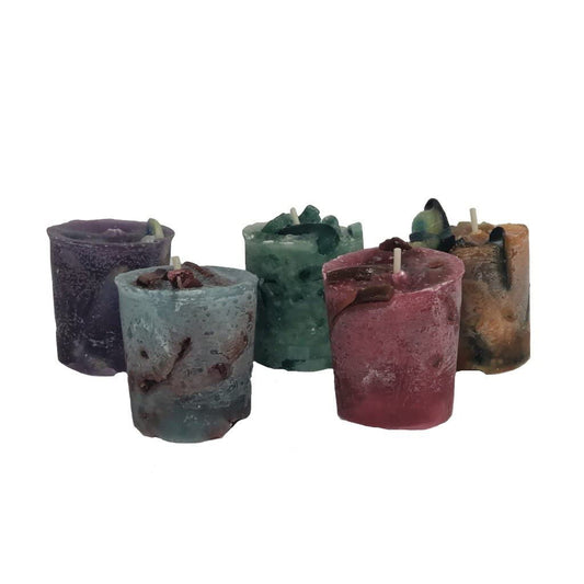 Candlestock Handmade Colorful Recycled Wax Unscented Votive Candles- 4 or 8 Pack (8 Count)