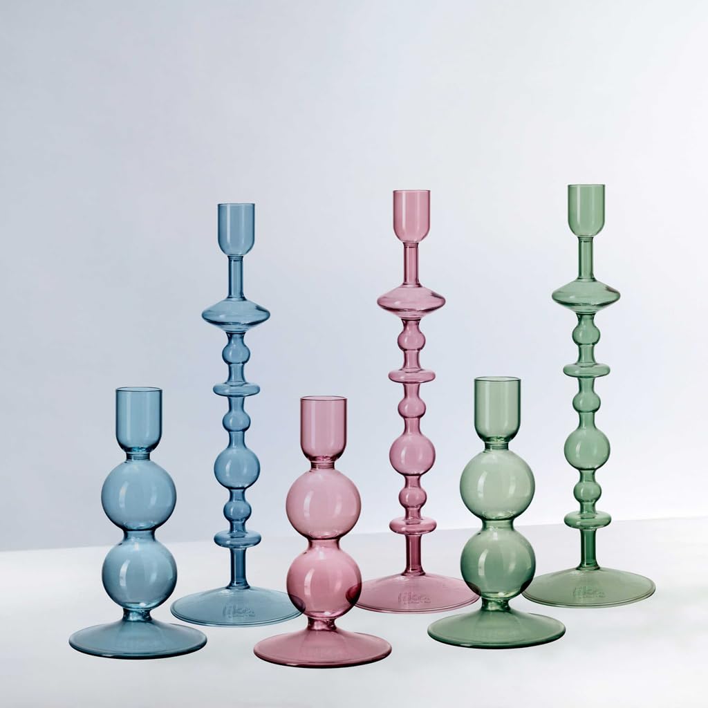 like. by Villeroy & Boch - Like Home Sage Candleholder, Elegant Glass Candleholder for Taper Candles, Home Decoration, Modern Design,Borosilicate Glass, Green