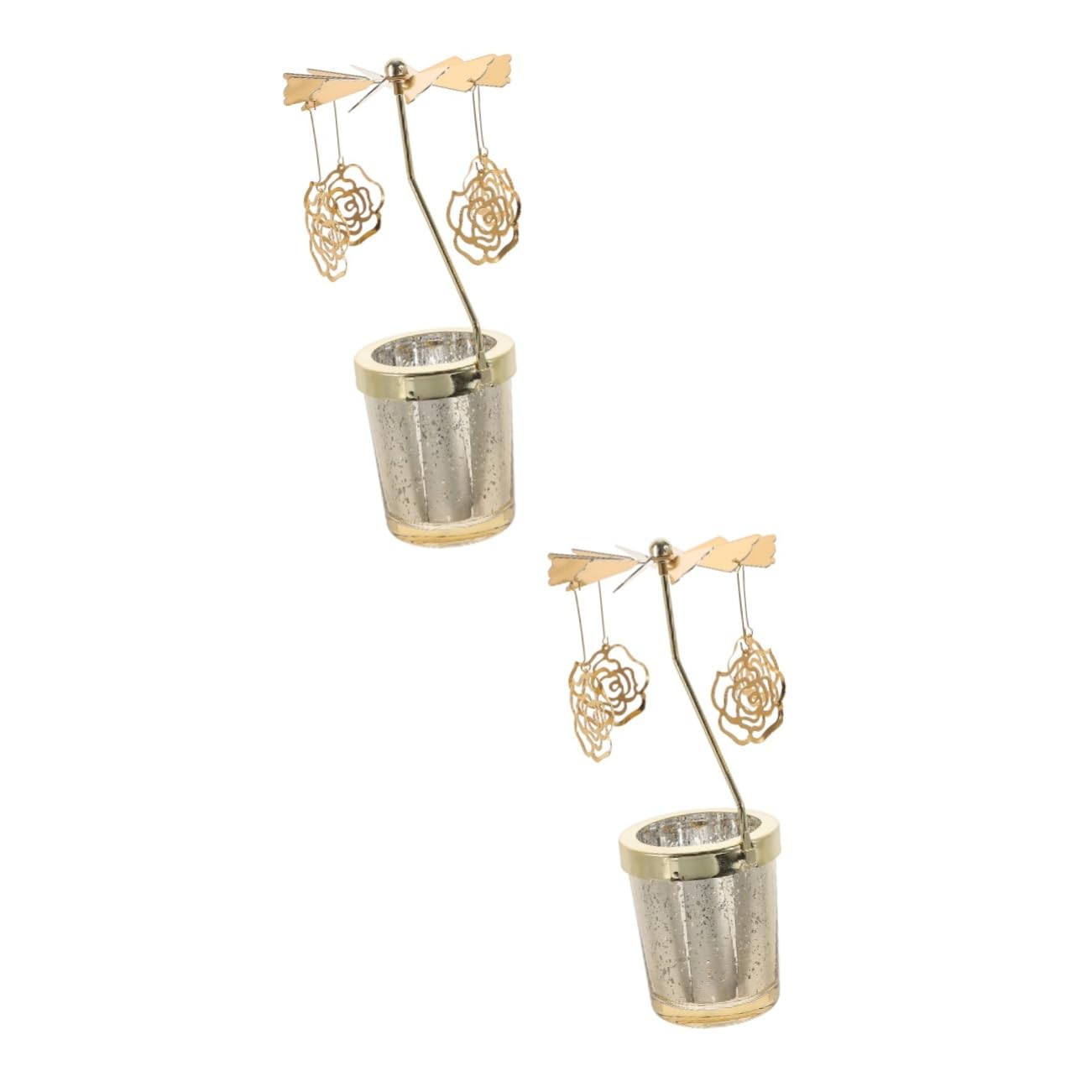 Ciieeo 2pcs Rotating Candlestick Holder Chic Metal Design for Parties and Celebrations for Valentine Day Christmas Birthdays Lightweight and Compact Decorative Candle Stand