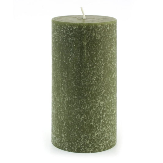 Root Candles Unscented Pillar Candles Beeswax Enhanced Textured Timberline™ Pillar Candle, 3 x 6-Inch, Dark Olive