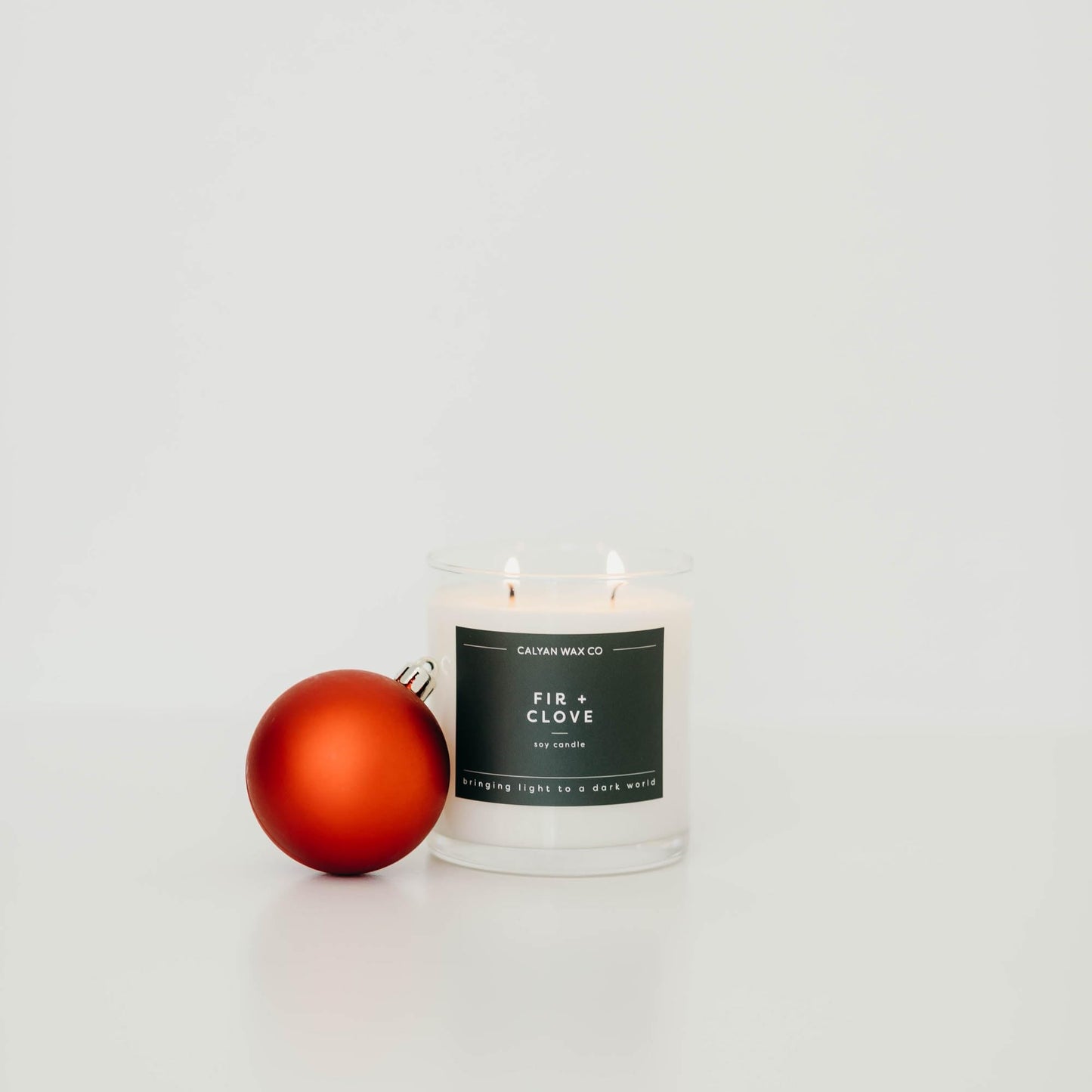 Calyan Wax Co. Fir & Clove 2 Wick Scented Candle - 37 Hour Burn - Luxury Clean Soy Wax Candles - Long Lasting Large Glass Jar Candle for Home - 8.8oz