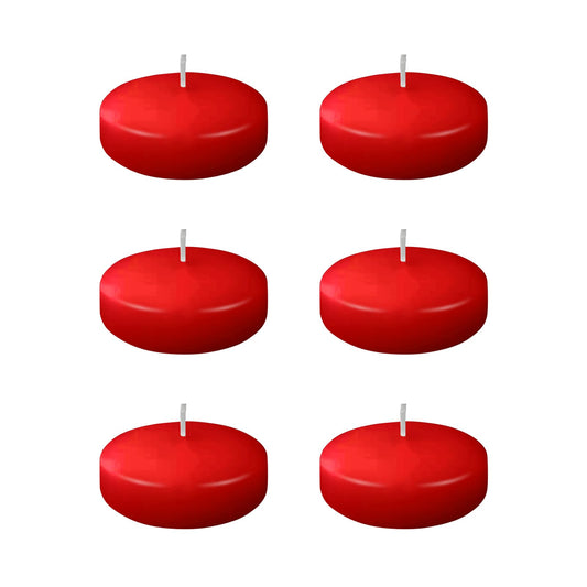 6 Pack 3 Inch Red Floating Candles,3 Inch Floating Candles Unscented,Long Lasting Candles 10 Hours for Valentine's Day,Thanksgiving, Wedding,Christmas,New Year,Party & Pool Decoration