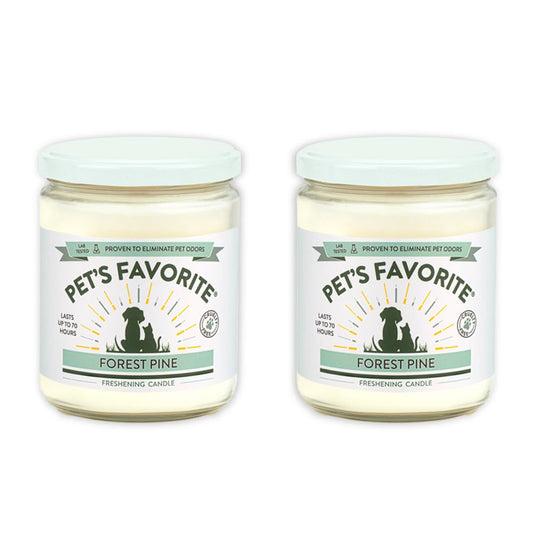 Pet's Favorite Scented Candles with a Cotton Wick, Clean Burning Pet Candles with a Natural Fiber Wick and 70 Hour Burn Time, Forest Pine Pack of 2