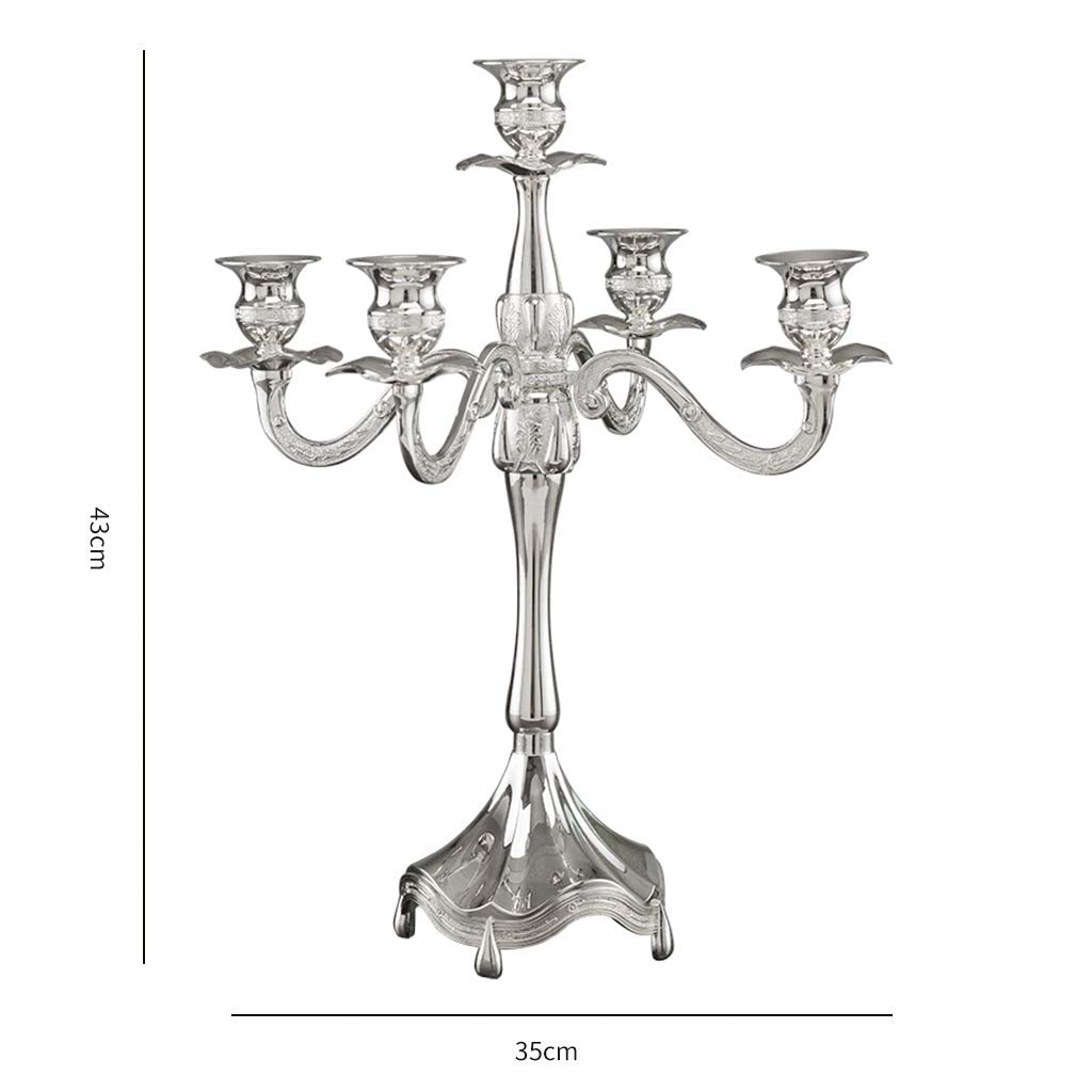 XILIN-1987 Candle Holderss European 5 Head Candlestick Romantic Candlelight Dinner Supplies Hotel Home Candlestick Decoration Decorative Candlestick
