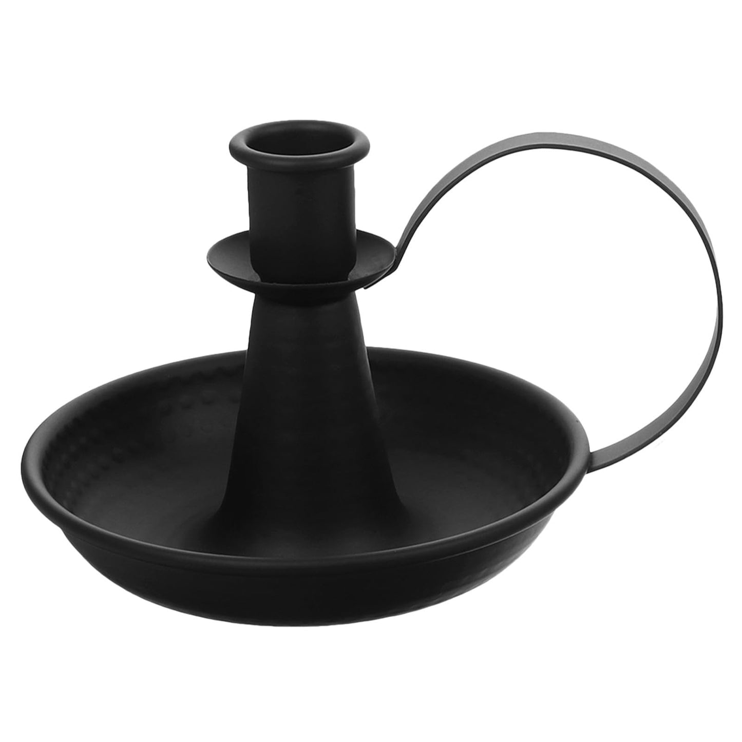 Generic Candle Pillar Holder: Elegant Iron Candle Plate Enhanced Romantic Atmosphere - Metal Candlestick with Handle for Weddings Home Decors Holiday Parties