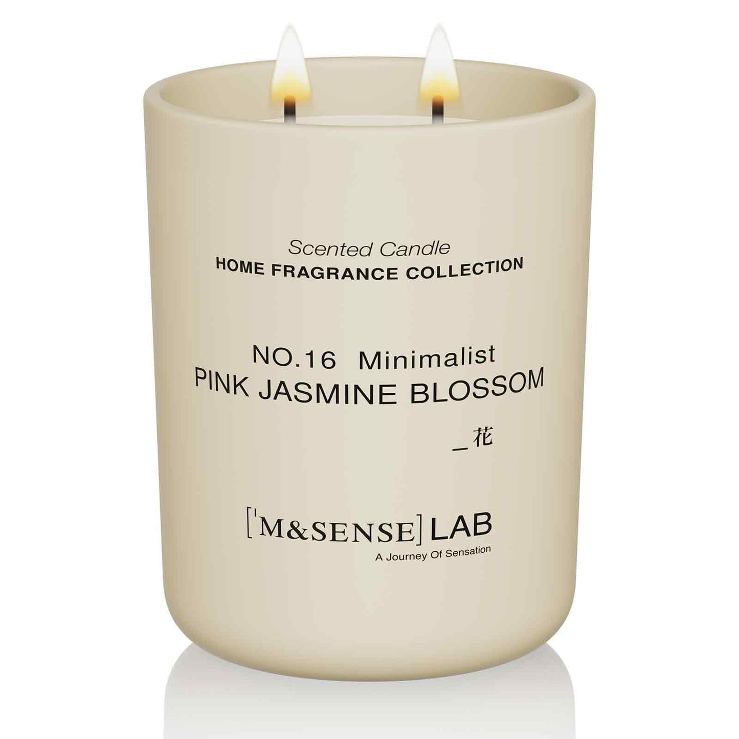 M&SENSE Natural Soy Large Candle| Pink Jasmine Blossom | 16.6 oz, 95H Burn | Mini Spring Scented Candles for Relaxation, Meditation, Home Décor | for Bedroom, Office, Party