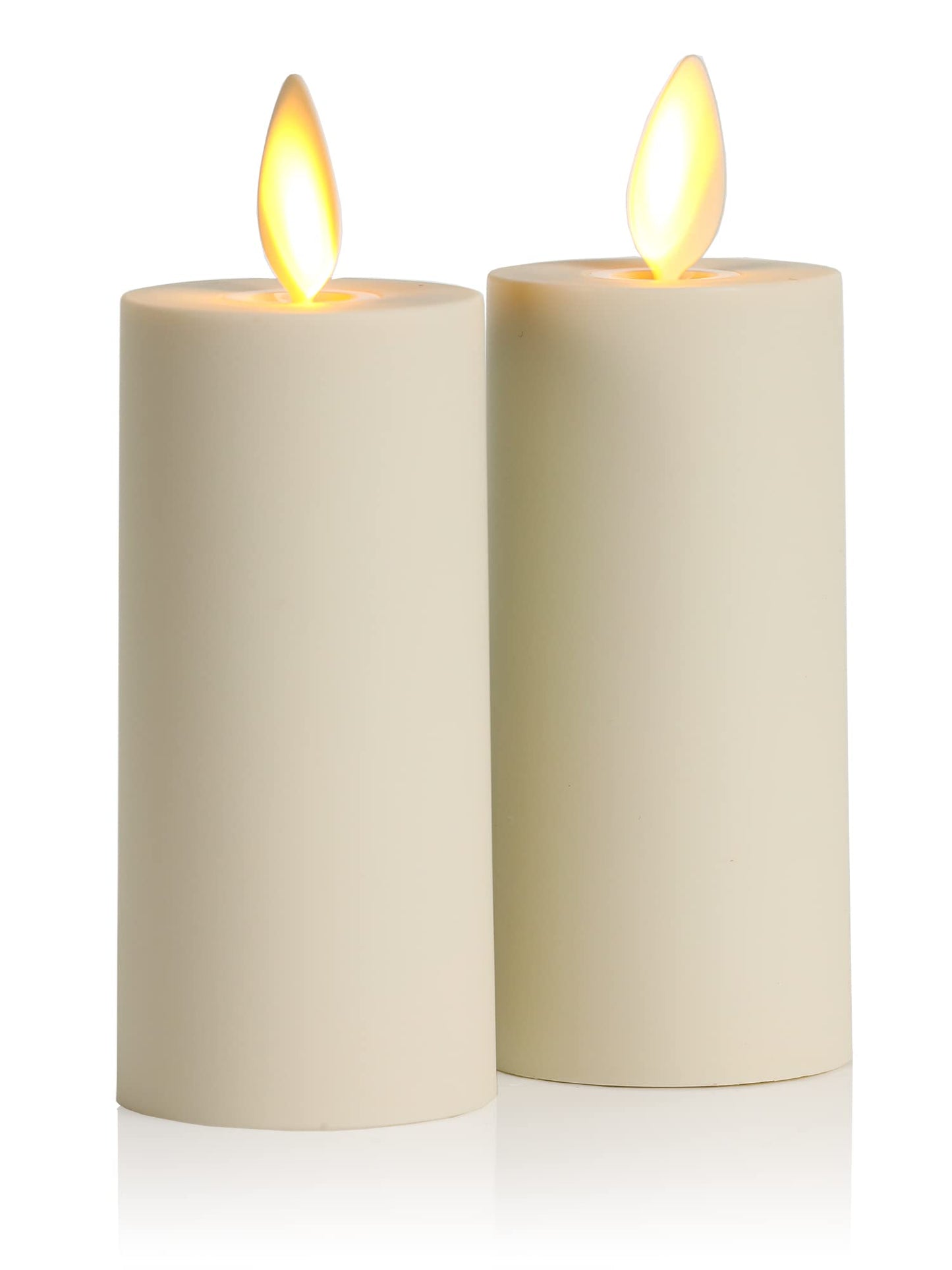 Luminara Realistic Artificial Moving Flame Votive Candle - Set of 2 - Moving Flame LED Battery Operated Lights for Christmas, Halloween - Remote Ready - Remote Sold Separately - Ivory - 1.5" x 4"