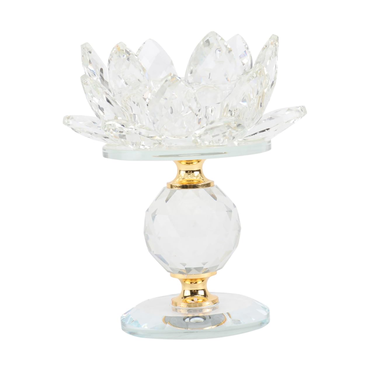 ZUNOXAZ Elegant Crystal Lotus Candle Holder for Wedding Dinner Table Home Office Festival Decor