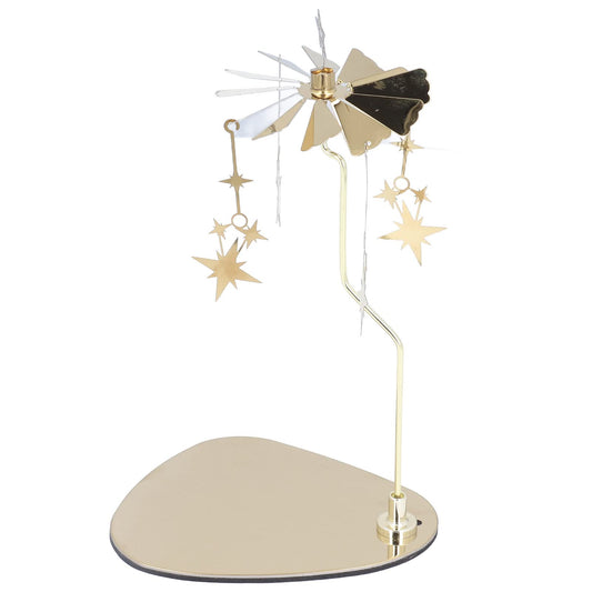 Rengue Rotating Candle Holder, Wind Design Stainless Steel Wind Design 5.1x4.1in Tray 7.1in Stand Height for Romantic Home Decor Wedding (#5)