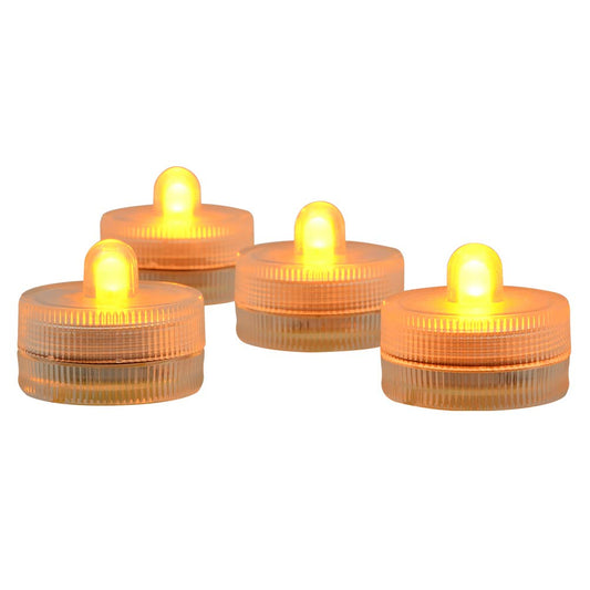 KITOSUN Submersible LED Lights cr2032 Battery Powered Underwater Waterproof LED Tea Light Candles for Events Wedding Centerpieces Vase Floral Xmas Holidays Home Decor Lighting(Pack of 12) (Yellow)