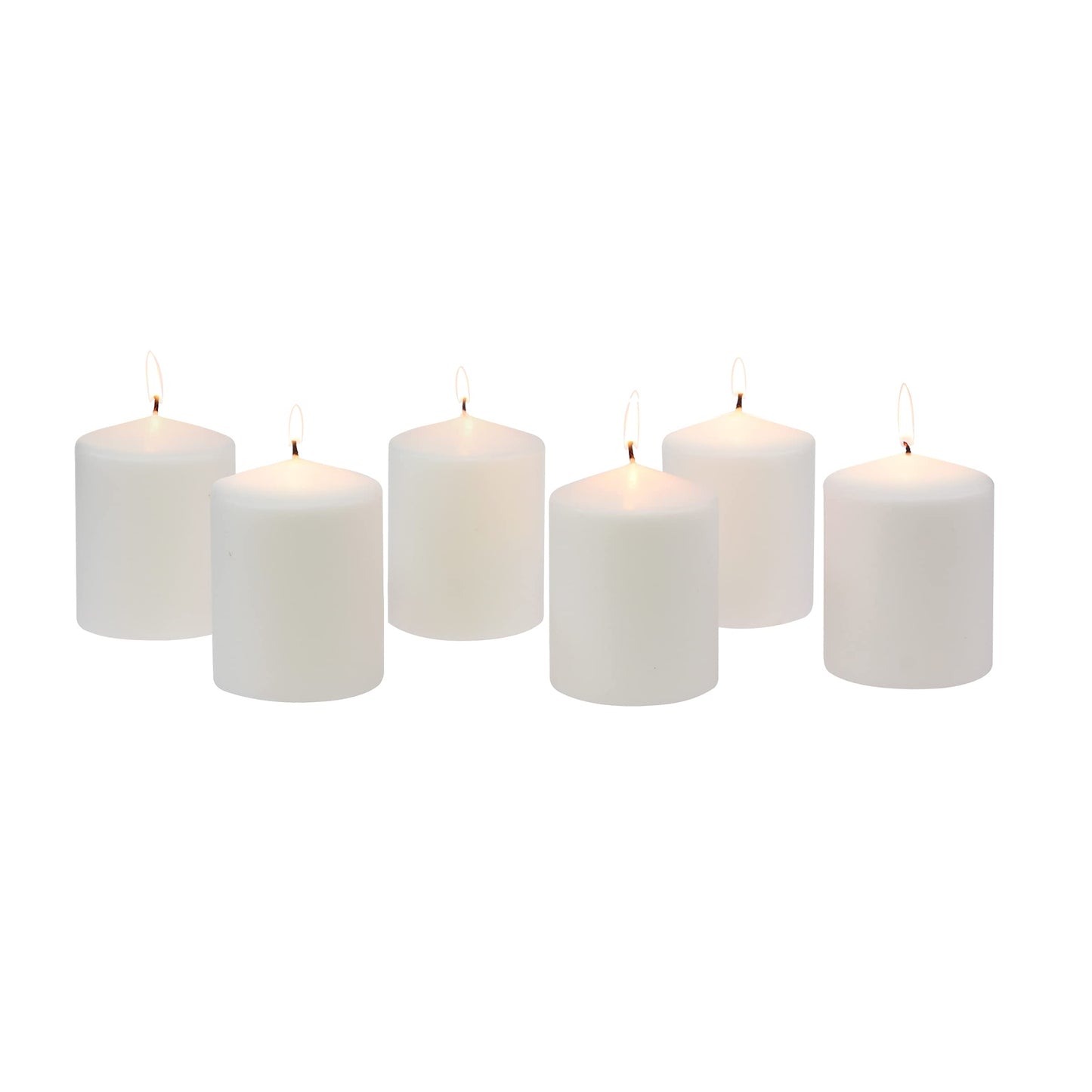 Stonebriar Unscented White Tall Pillar Candles, 35 Hour Burning Candle Pillars, Perfect for Decor, Weddings, Emergencies 3" X 4", 6 count