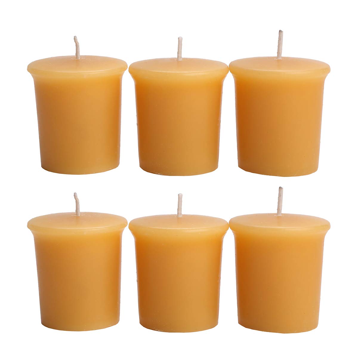 LJQizn 6pcs Beeswax Votive Candles Pure Handmade Pillar Natural Votives Set for Gift Home Décor Party Wedding Spa
