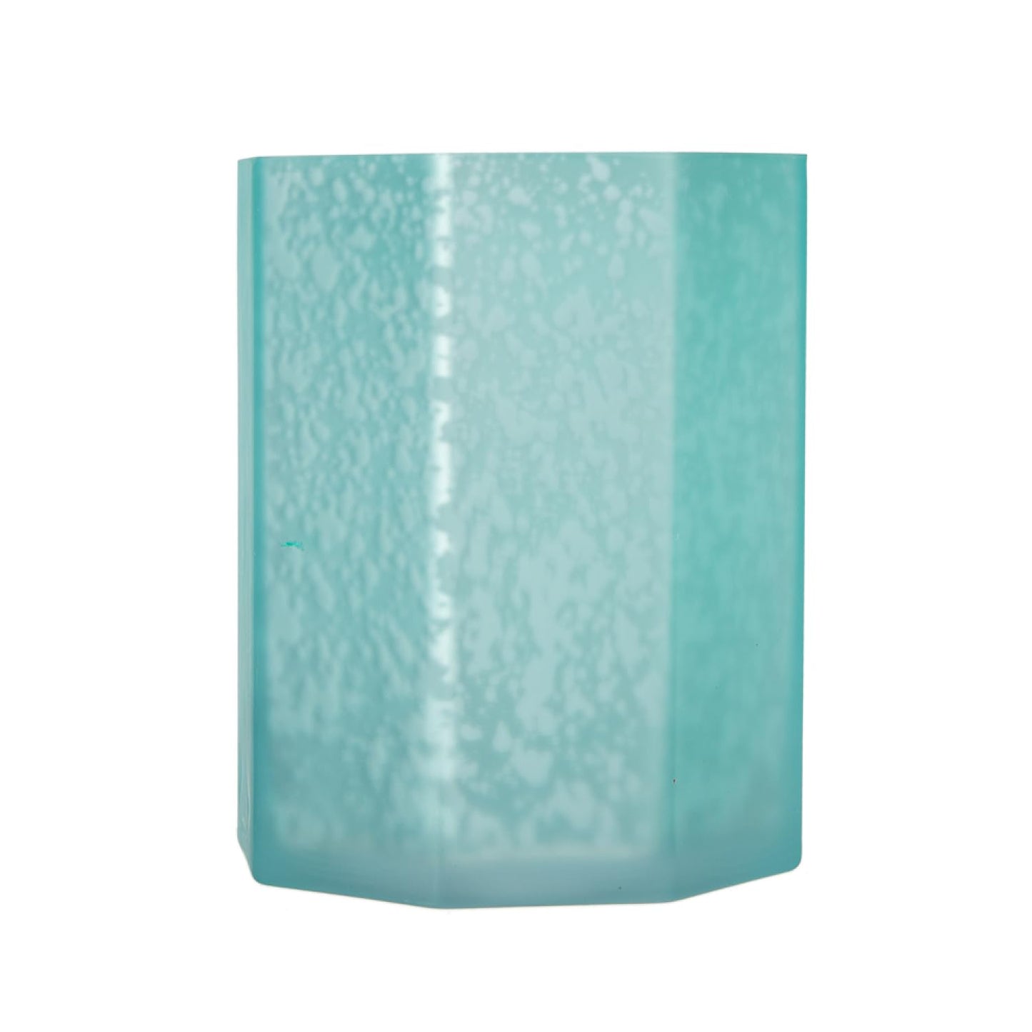 Aqua Blue Frosted Mercury Glass Octagonal Candle Holder, 4 Pack