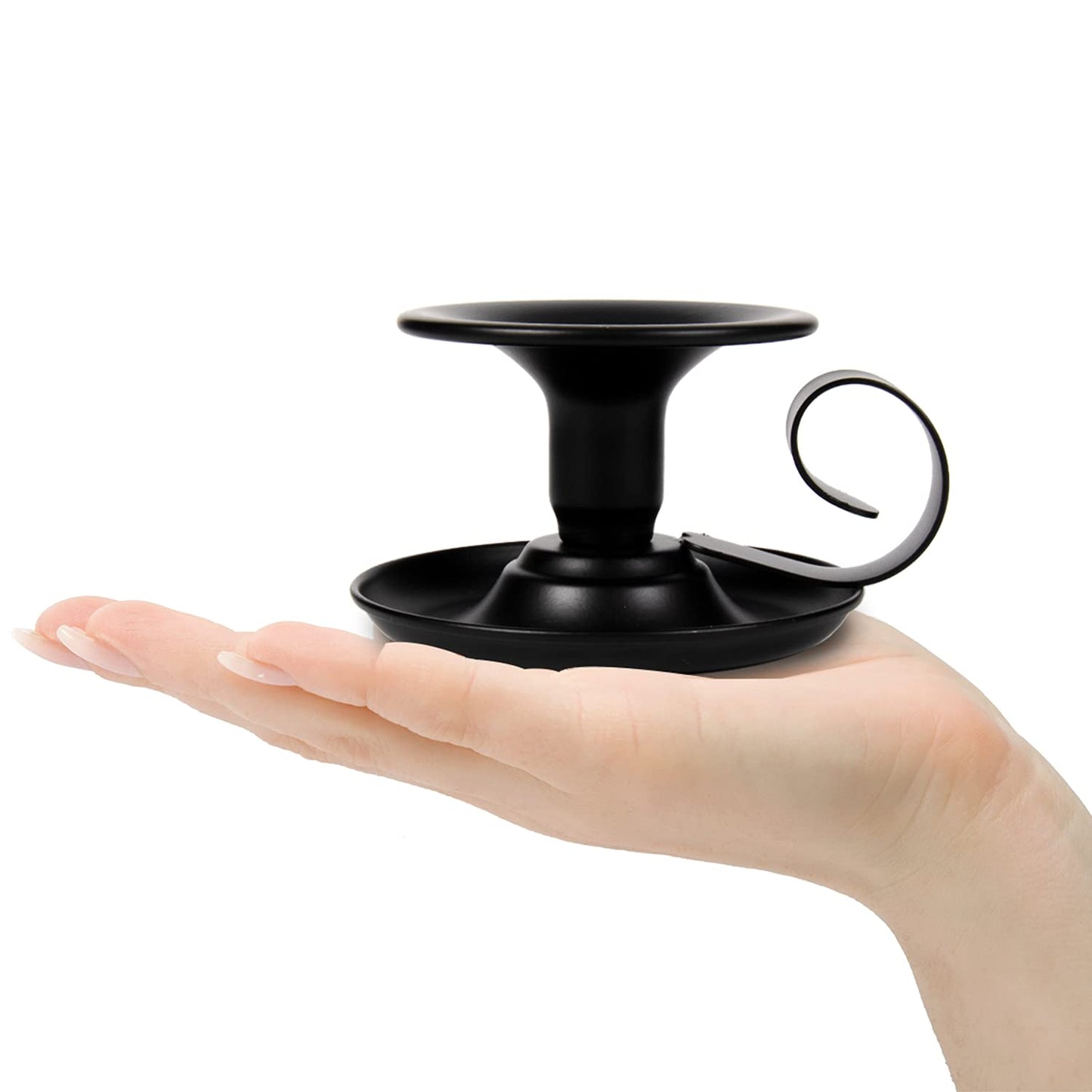 Candle Holders – 2pcs Retro Iron Taper Candlestick Holder Centerpieces for Wedding, Party, Xmas, Home Table Decor (Black,2pcs)