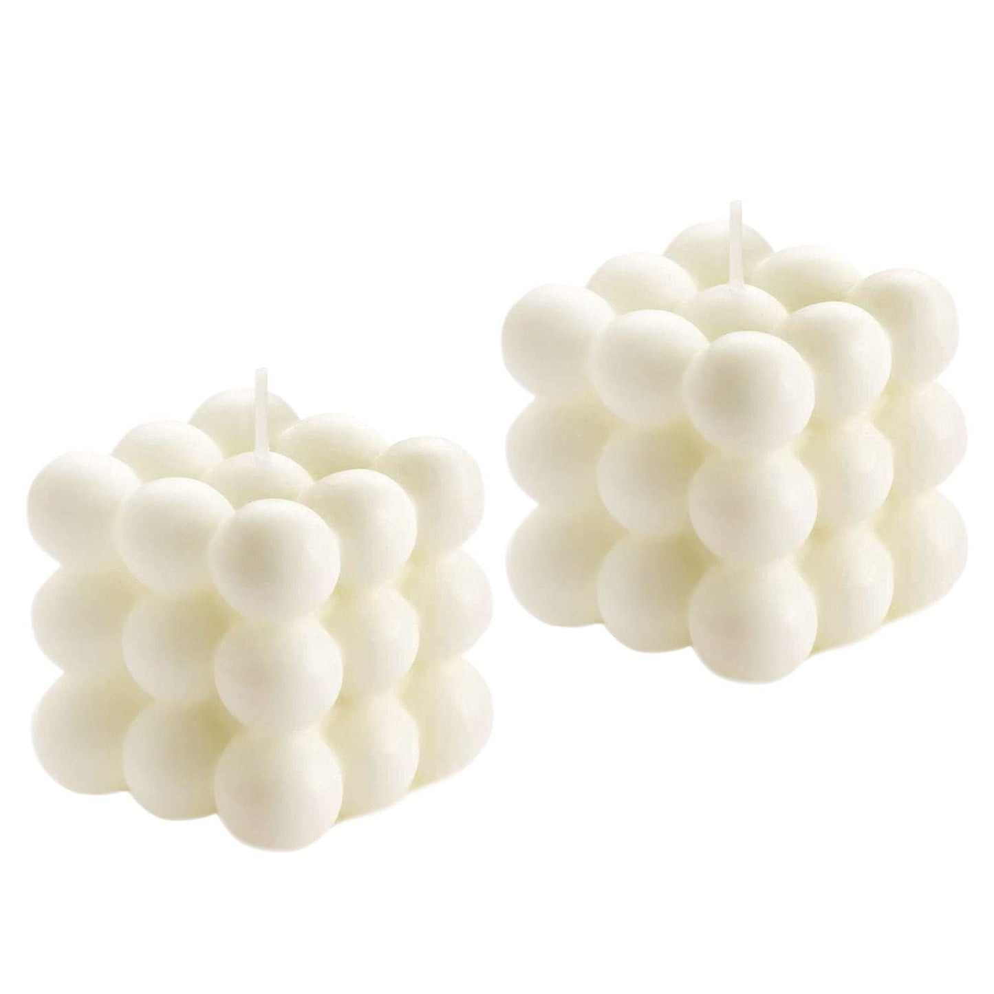 2PCS Bubble Candles, Vanilla Scented Soy Wax Bubble Cube Shaped Decorative Candles, Aesthetic Decor for Bookshelf, Coffee Table & Bathroom Floating Shelf, Decor & Gifting