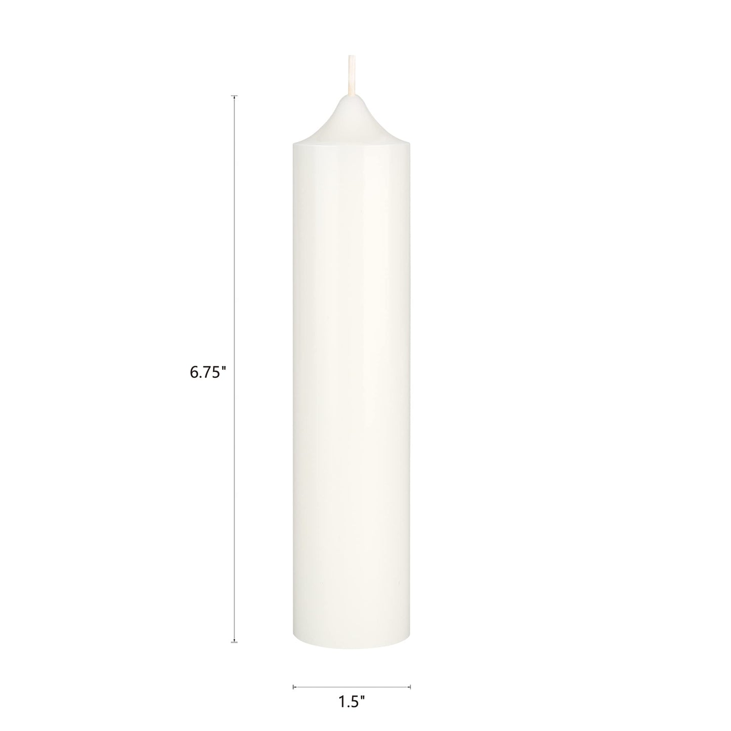 Mega Candles 6 pcs Unscented Romantic White Taper Candles, Hand Poured Wax Candle 6.75 Inch x 1.5 Inch, Sensual Wax Role Play, SM Bondage, Couples, Home Décor, Wedding Receptions, Festivities