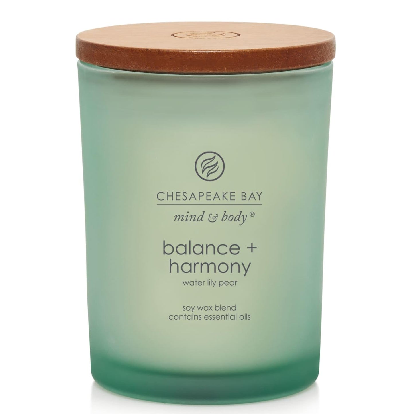 Chesapeake Bay Balance + Harmony Scented Candle Water Lily Pear Fragrance 50 Hours Burn Time Warm & Decorative Soy Wax Blend